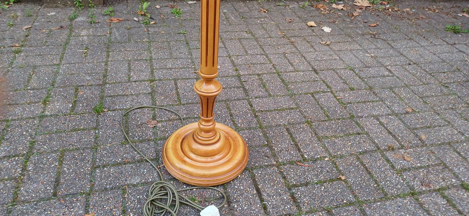 photo for sale Modern Top Quality Vintage Style Beech Standard Lamp And Genuine Vintage Lampshade In Working Order. Free Hand Delivery England & Wales