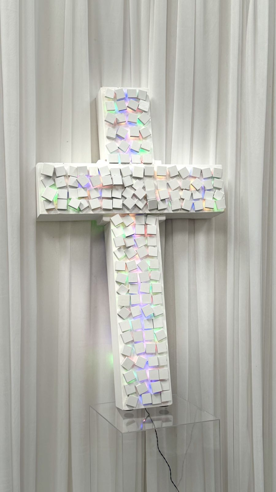 Contemporary Artwork In The Form Of An Illuminated Cross photo buy