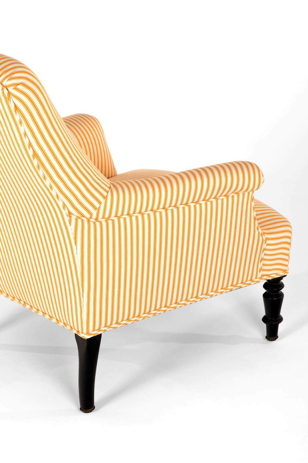 French Armchair In Goldenrod Ticking photo buy