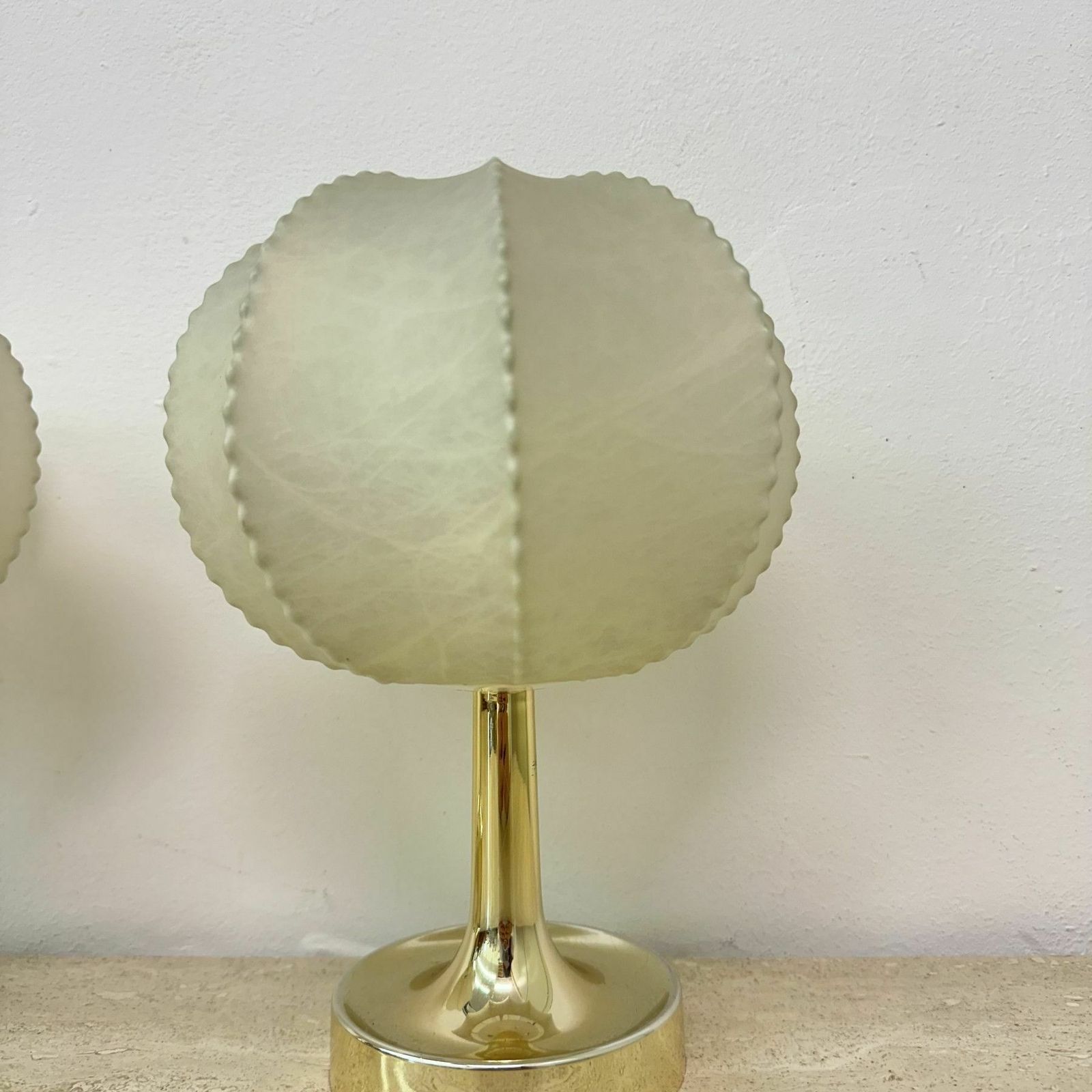 Paar Cocoon Tafellampen Van Alfred Wauer Voor Goldkant, Ca. Jaren 1960 photo buy