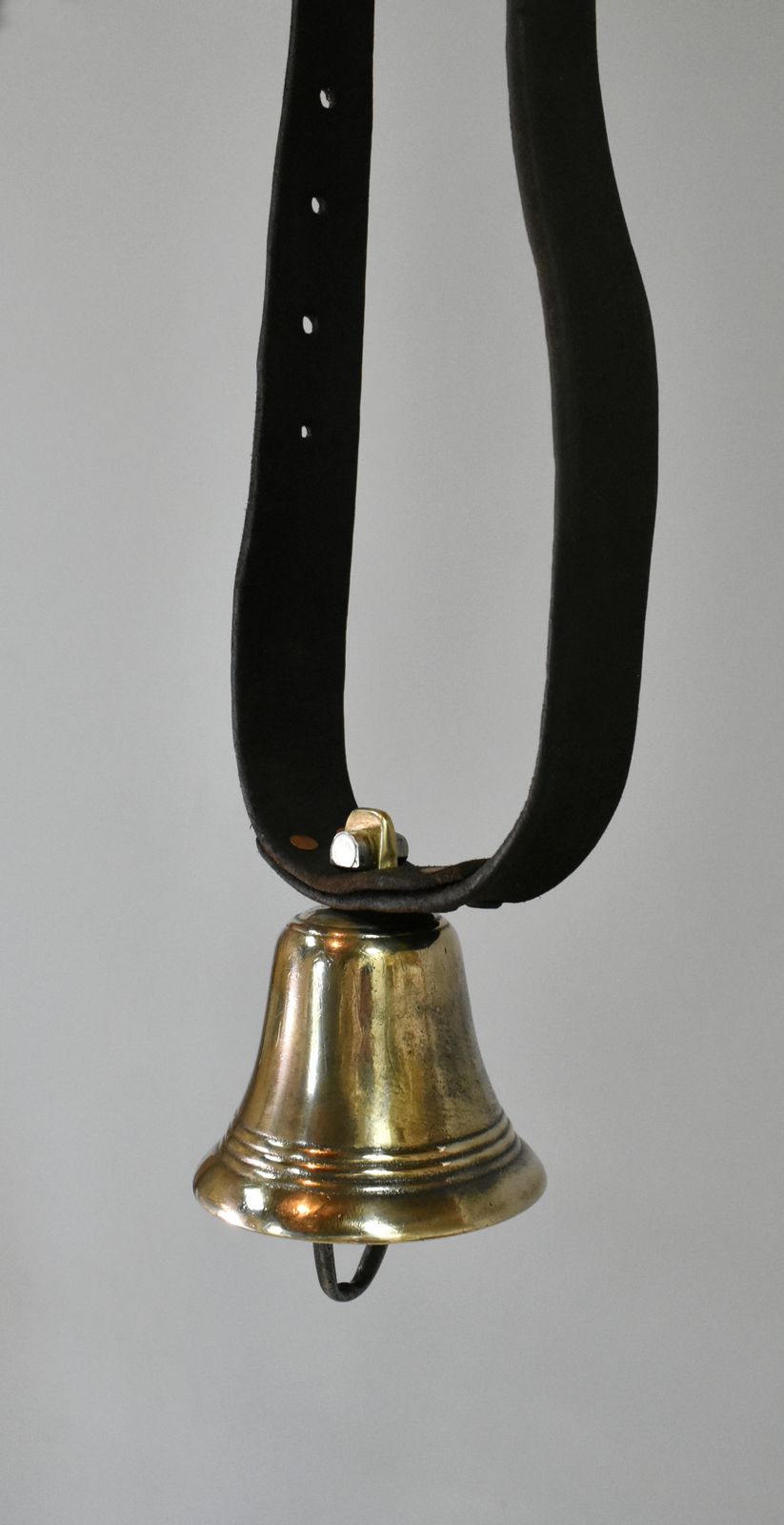 Antique Pyrenees Mountain Cow Bell In Brass photo 200.0