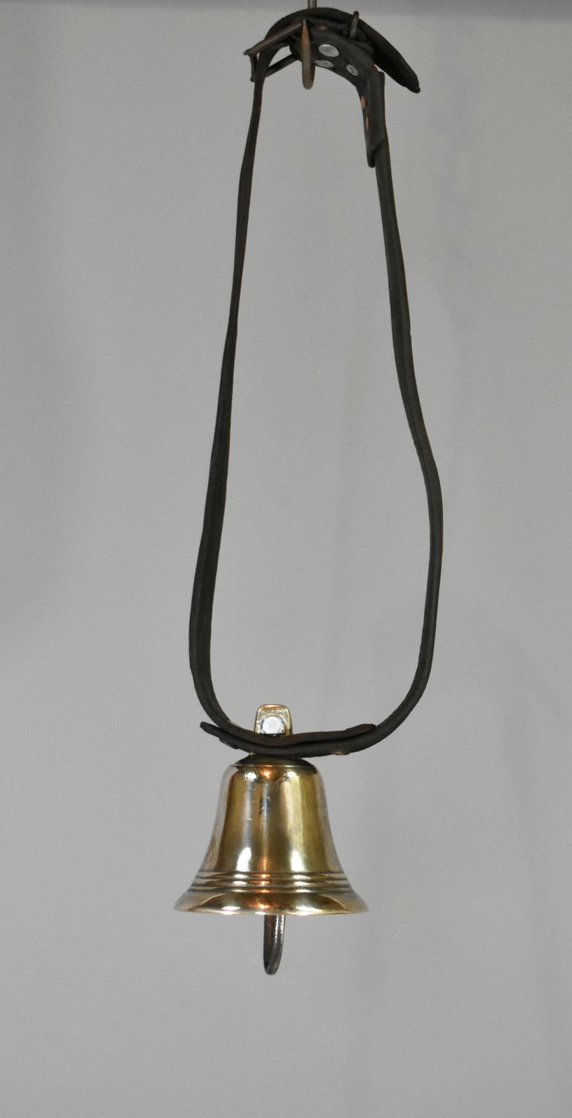 photo furniture Antique Pyrenees Mountain Cow Bell In Brass
