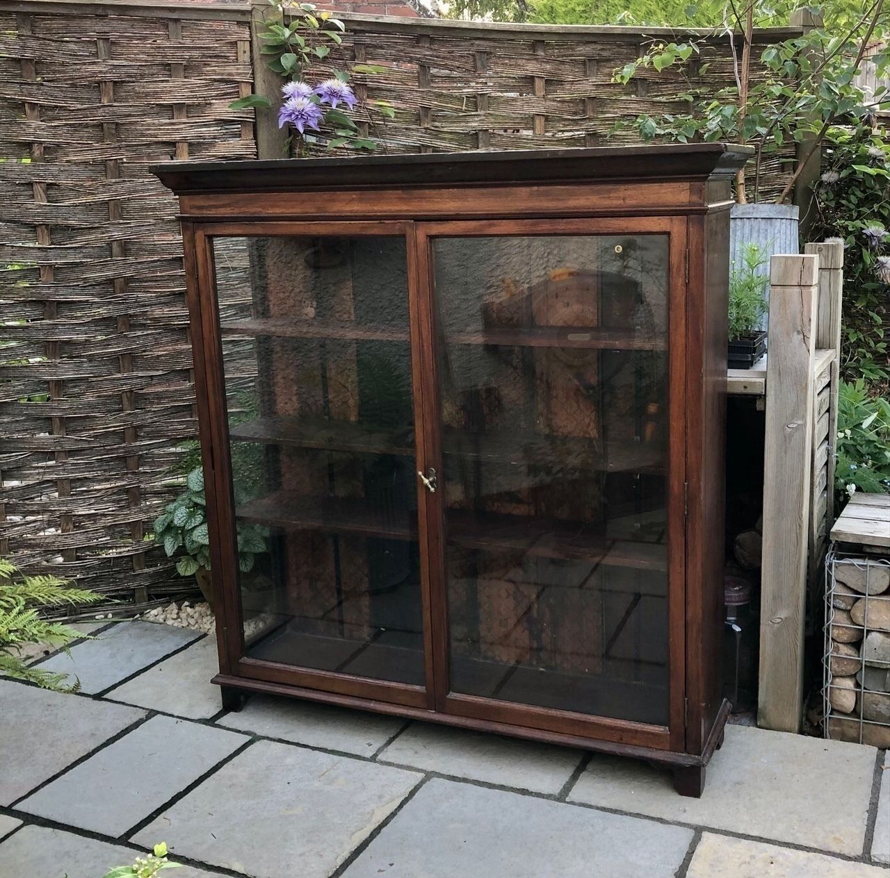 Dark Wood & Glass Bookshelves