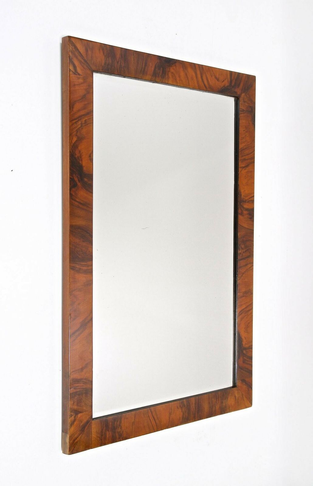 19th Century Biedermeier Walnut Mirror  Original Facet Cut , At Ca. 1825 photo furniture