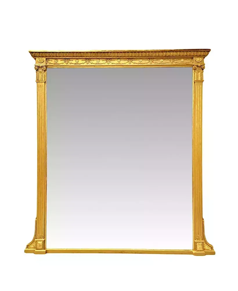 A Very Fine 19th Century Giltwood Overmantel Mirror