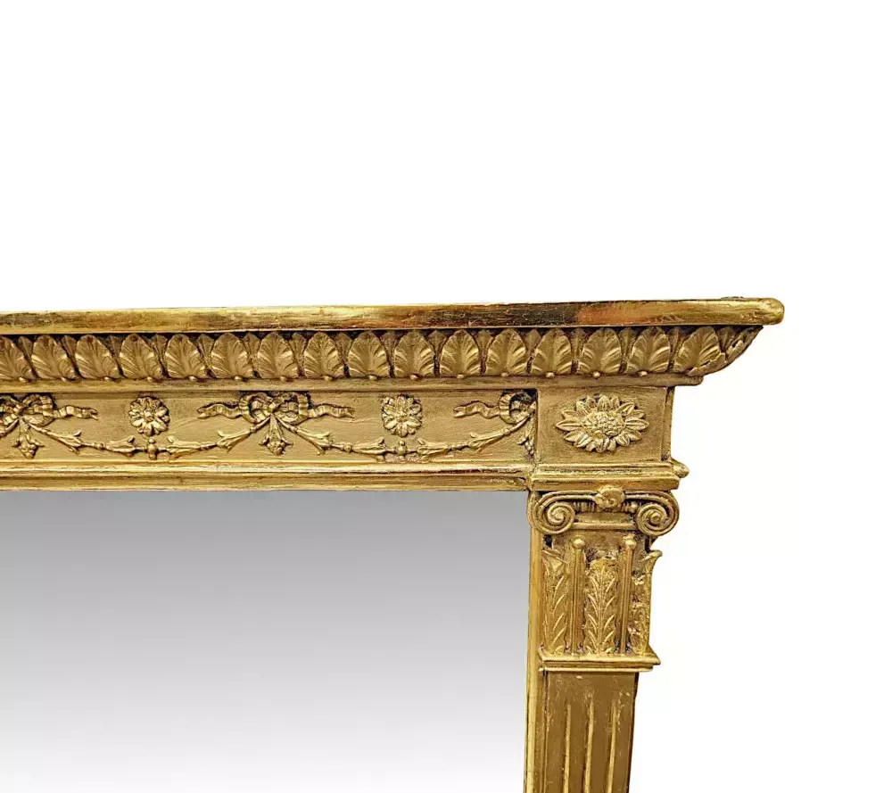 A Very Fine 19th Century Giltwood Overmantel Mirror photo for sale
