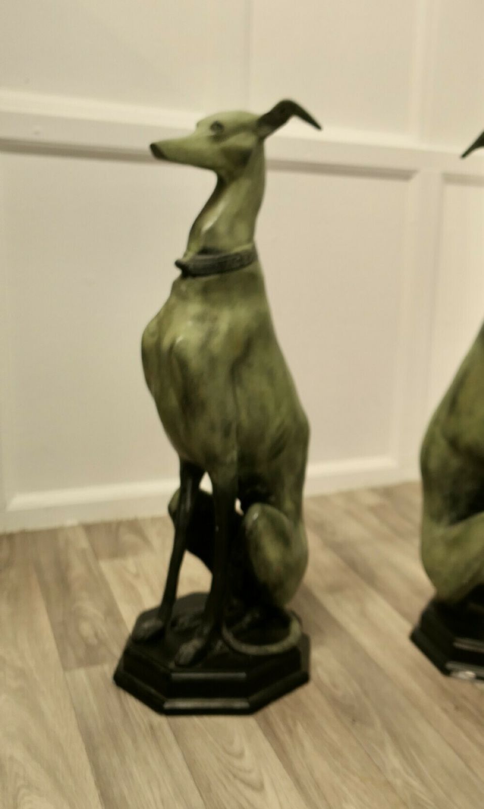 Pair Of Large Metal Italian Greyhound Dogs photo vinterior