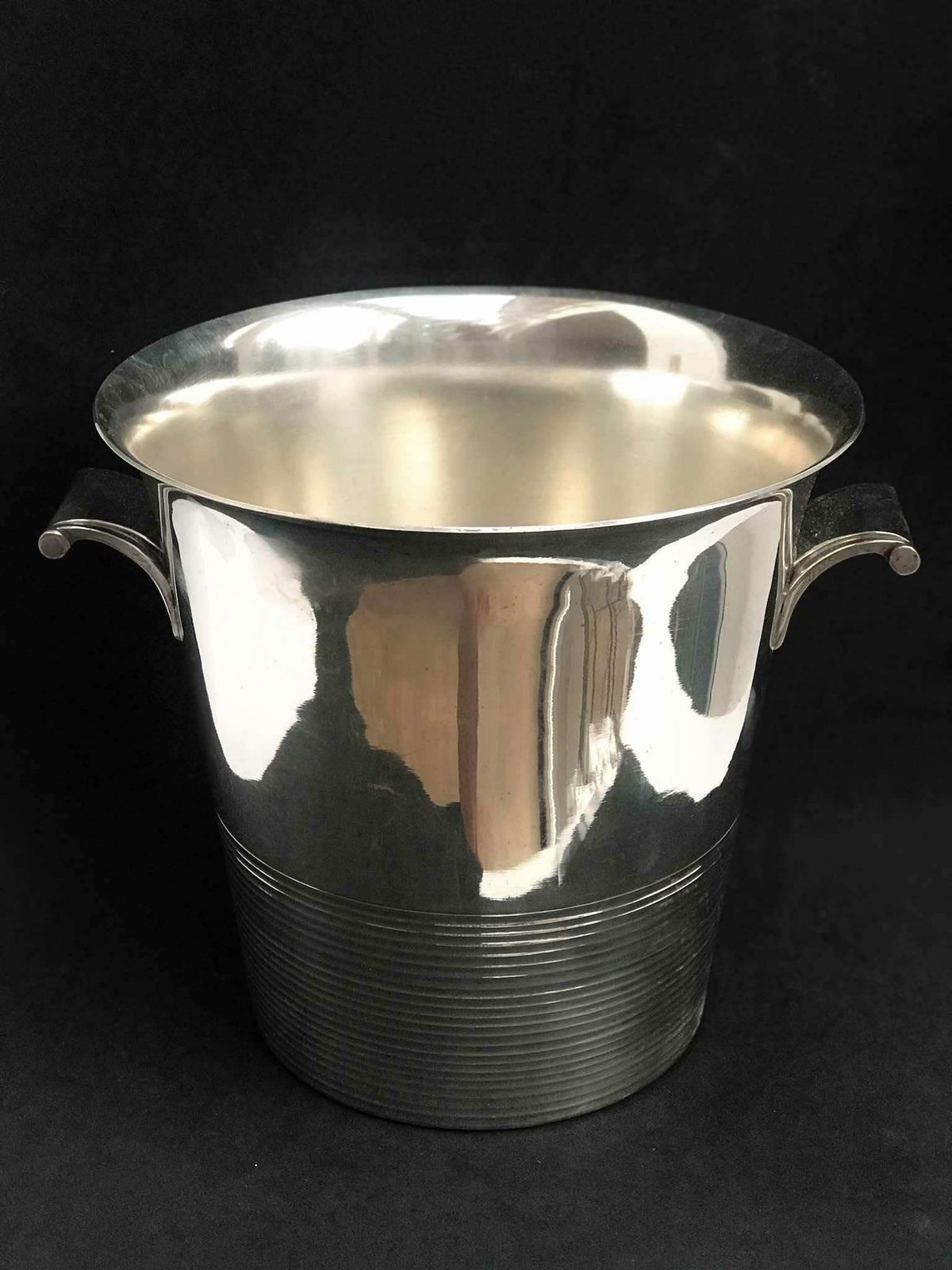 Art Deco Champagne Bucket Silver Plated Dees 1930s Bar Cart Decor Christmas Table Wine Chiller Cooler Gift For Wedding Gift Man Cave photo furniture
