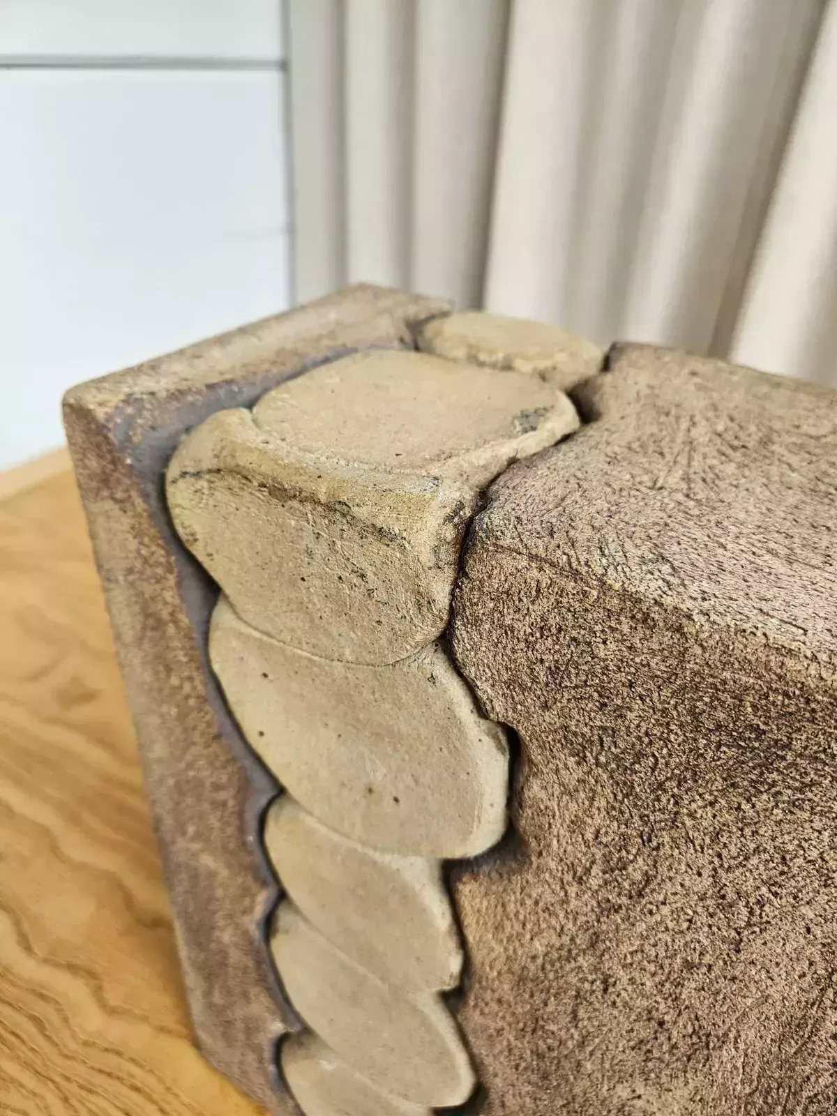 Vtg Mid Century Brutalist Abstract Studio Pottery Sculpture Scandi Retro R544 photo vintage