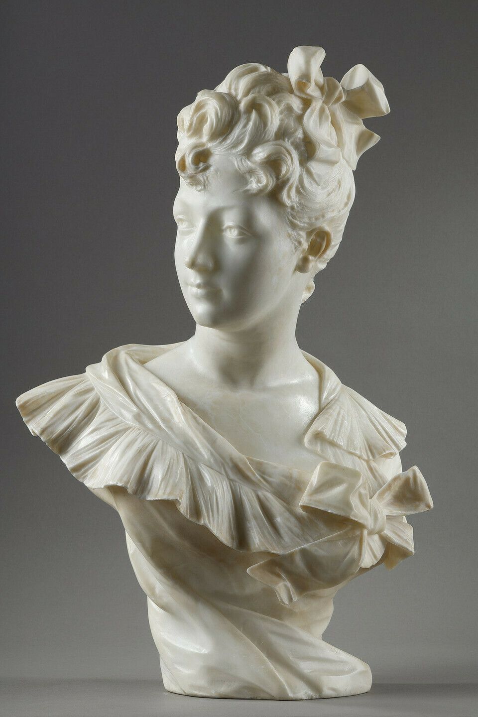 Bust Of A Woman In Marble, Henri Emile Allouard (1844 1929)