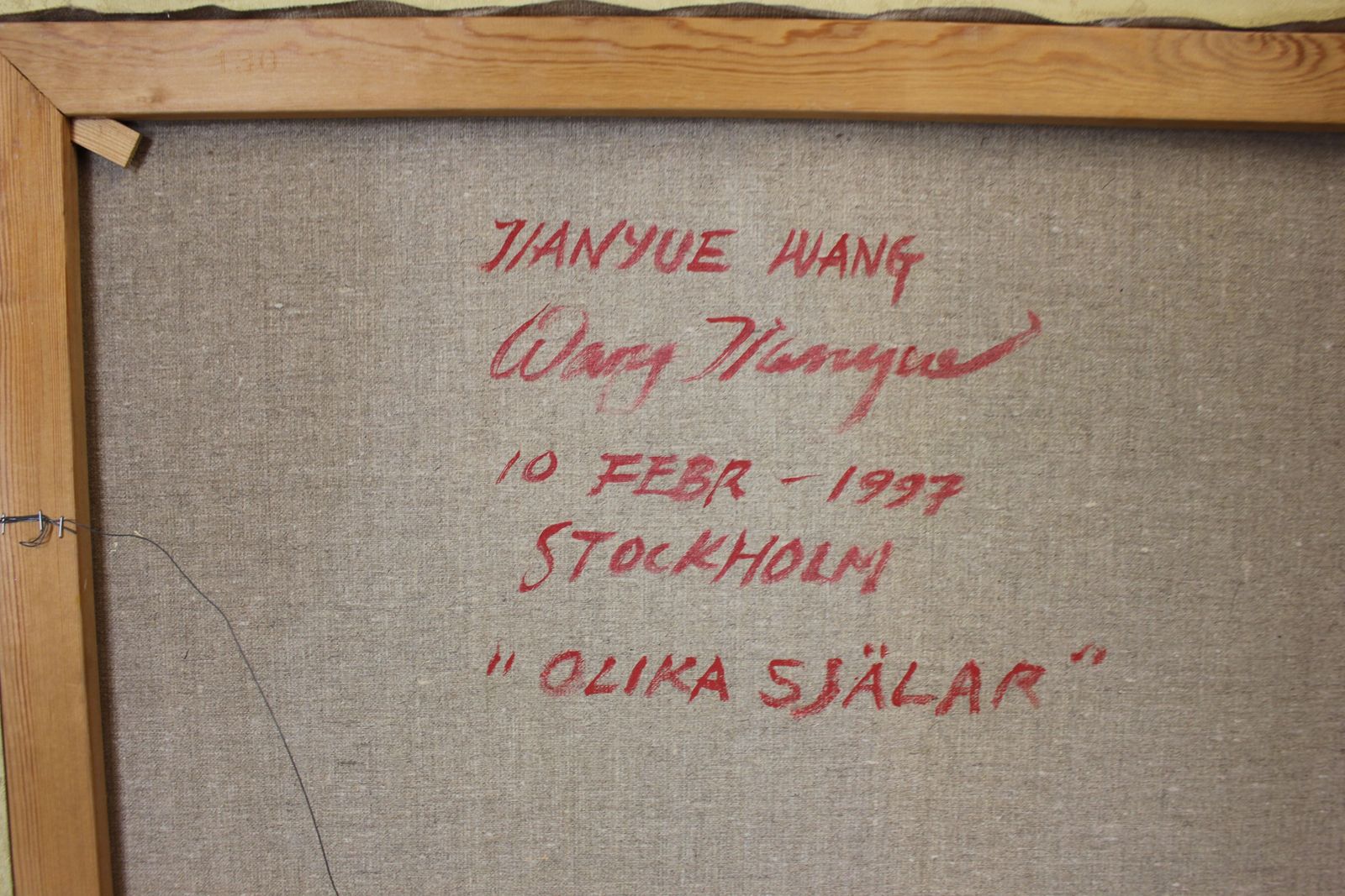 Large Oil Painting By Jianyue Wang 1997 photo for sale