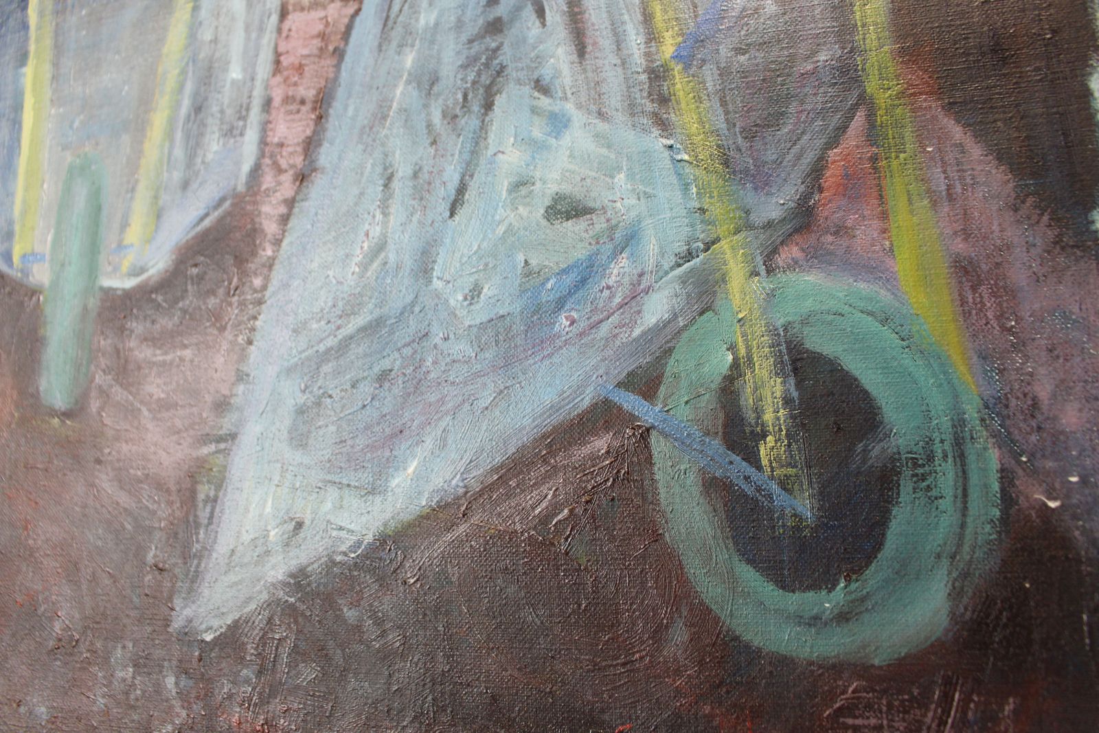 Sigward ” Sigge” Widegran Oil Painting Wheelbarrows photo Art