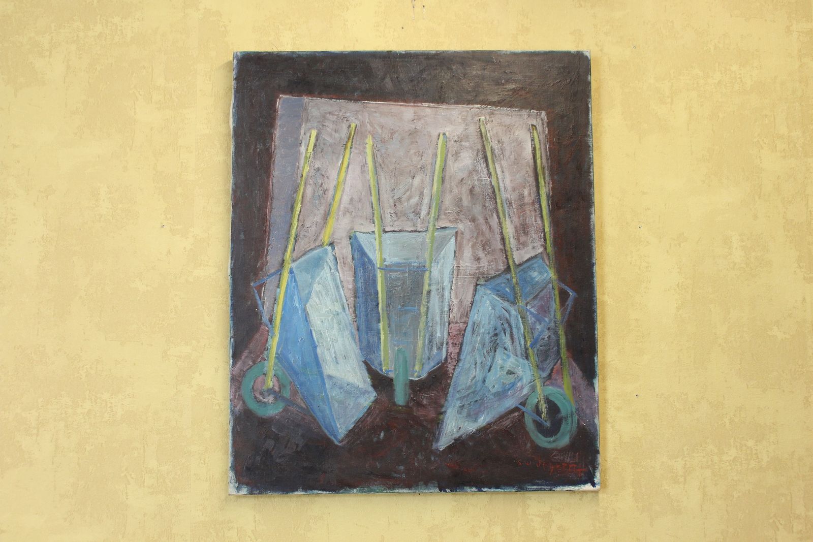 Sigward ” Sigge” Widegran Oil Painting Wheelbarrows