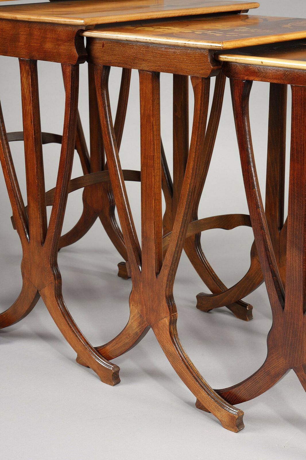 Furniture Set Of 4 Tables Gigognes Signed Gallé photo