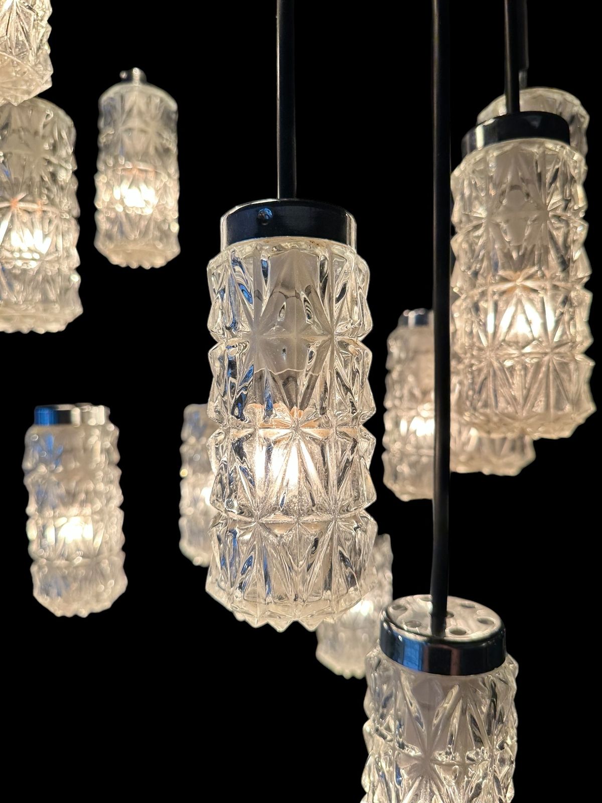 Rare Bespoke Crystal And Chrome Mid Century Chandelier By Raak Amsterdam 1965 photo 895.0