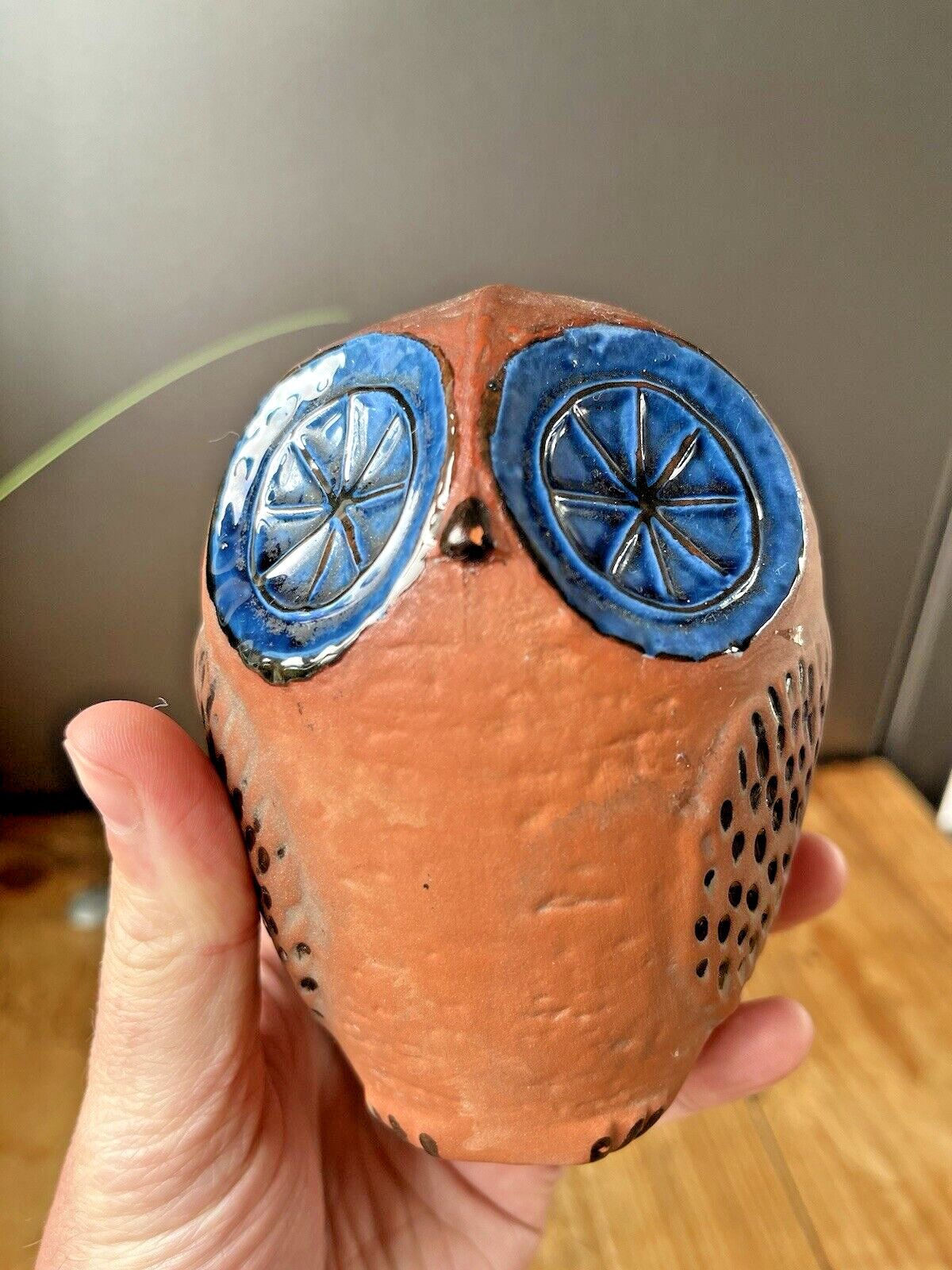 V.Rare 60's Mid Century Modern Swedish Rorstrand Folk Blue Owl Money Bank Box photo vinterior