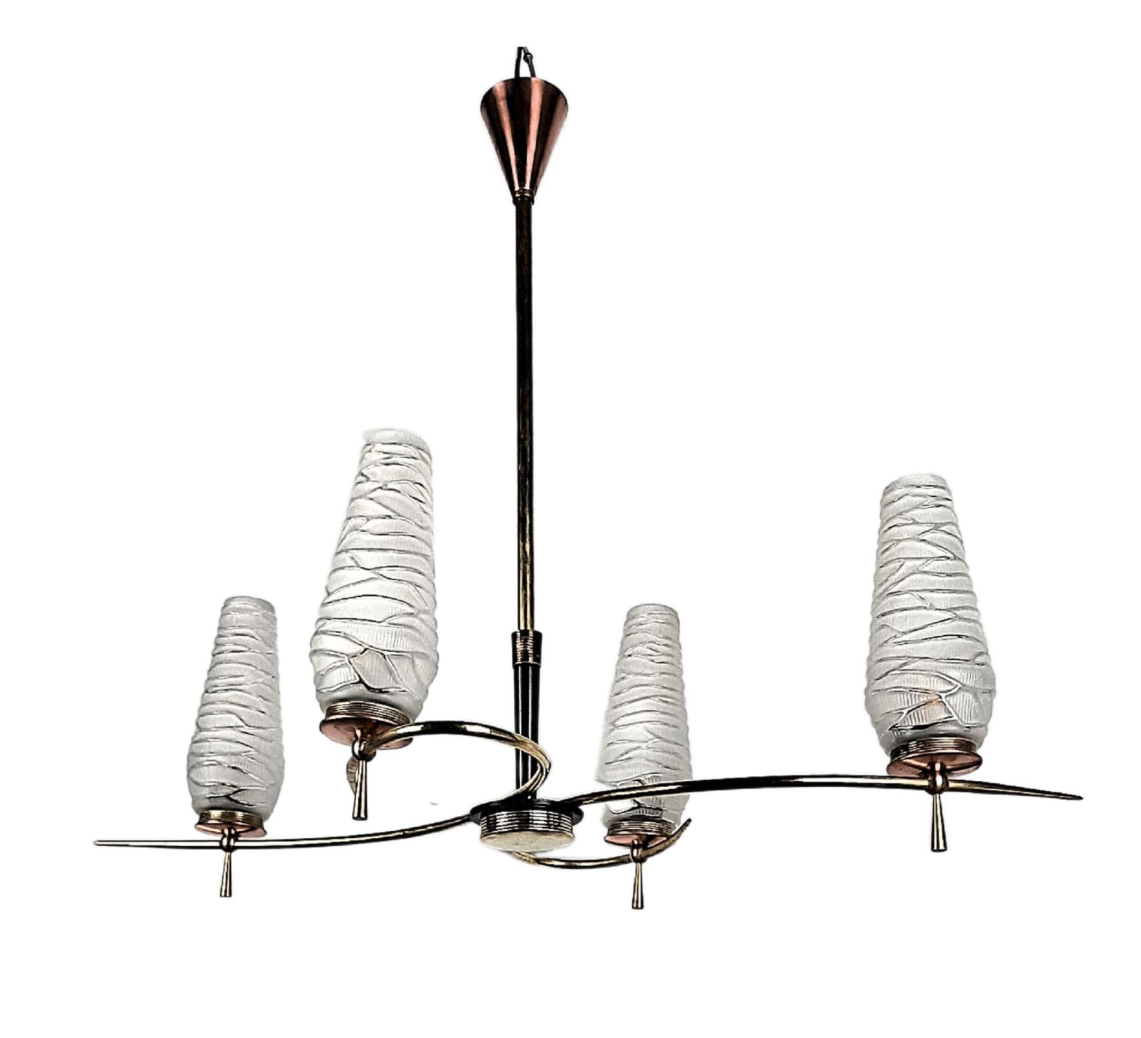 Mid Century Modern Chandelier And Matching Lamp French 1960s Design