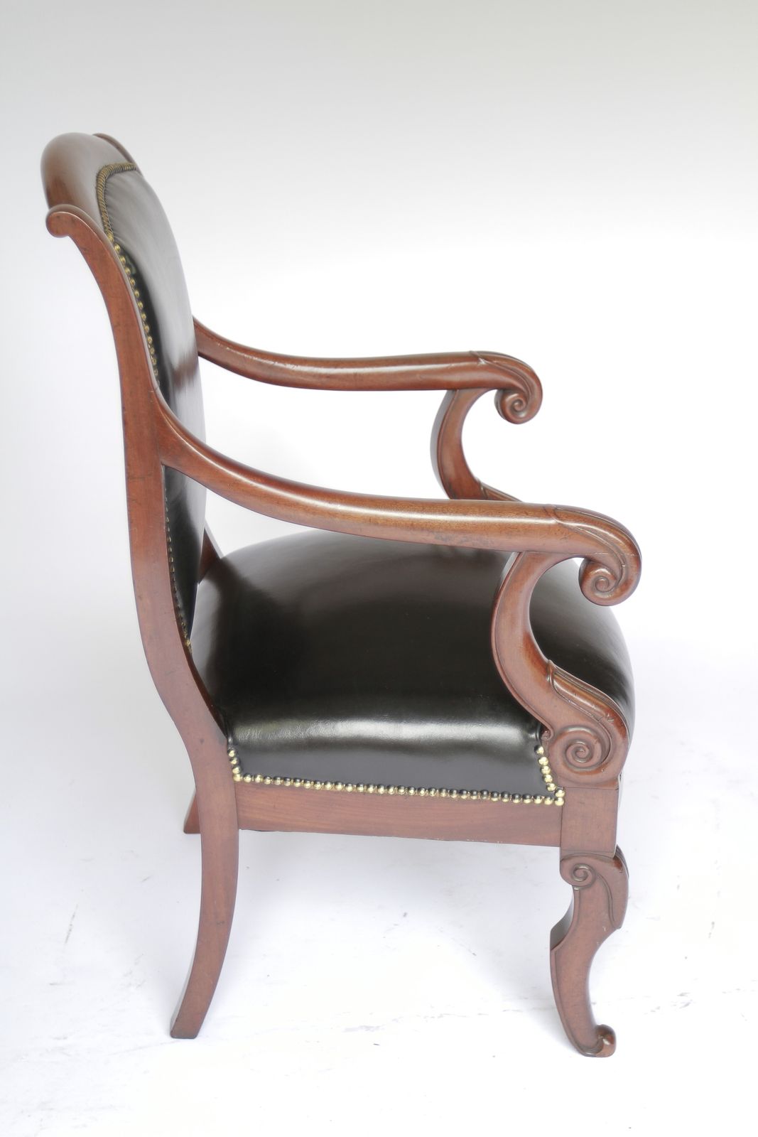 French Mahogany & Leather  Library Chair Circa 1820s photo furniture