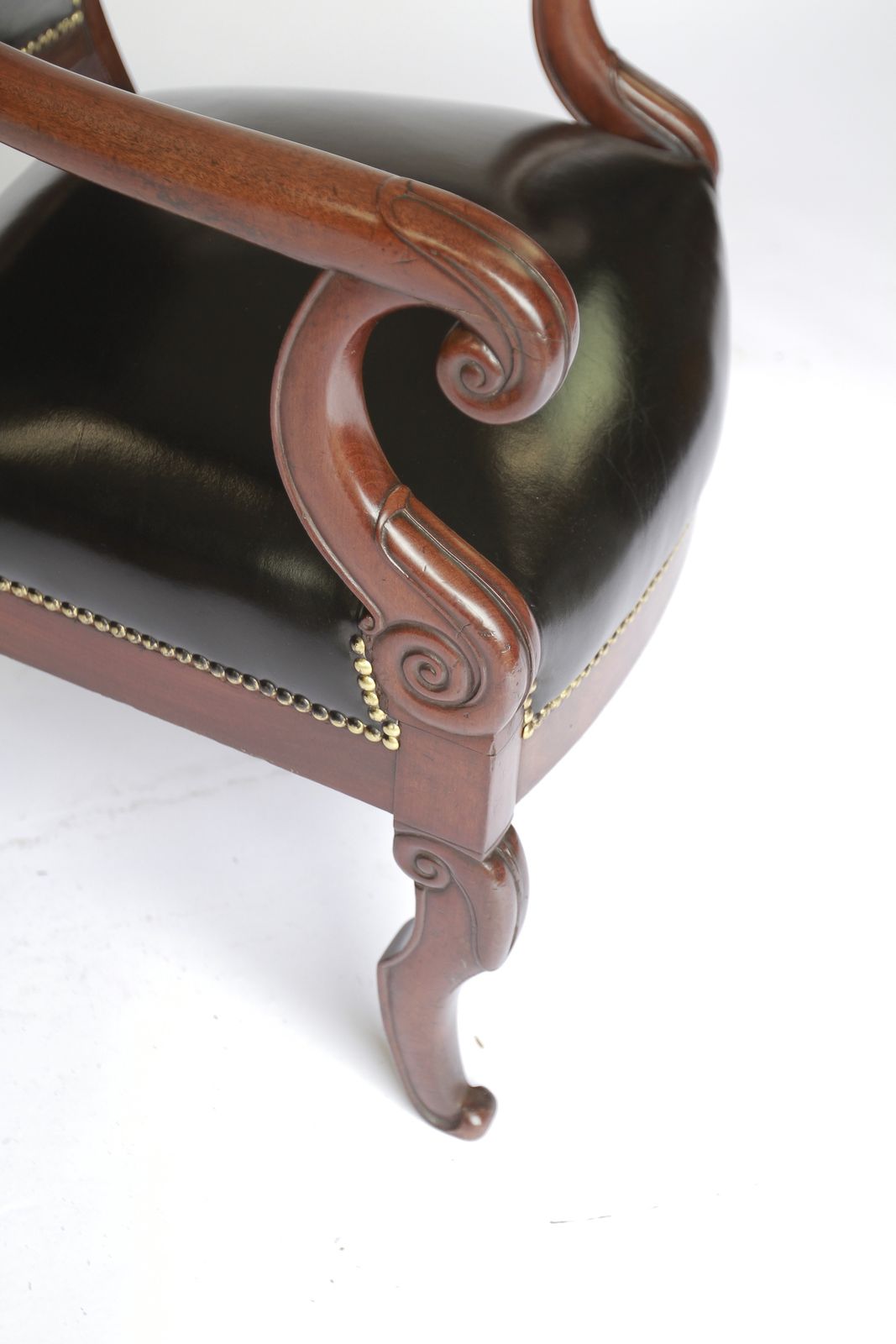 French Mahogany & Leather  Library Chair Circa 1820s photo vinterior