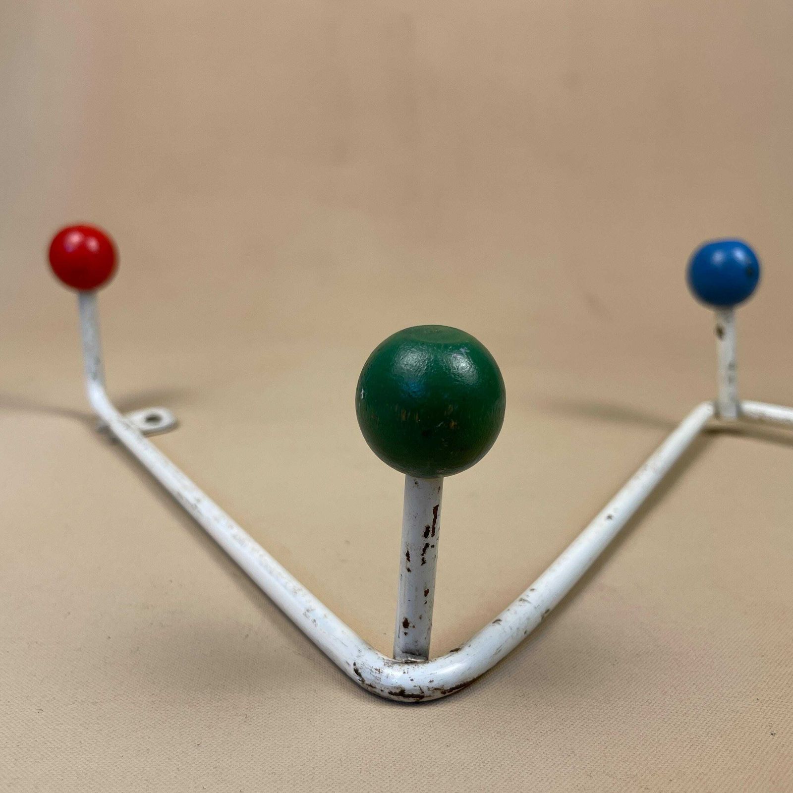 photo furniture Vintage Retro Metal Kids Wooden Wall Coat Room Hanger Rack Hook 5 Hooks Wood Cottage Mud Room Hallway Storage Wood Coloured Balls Children's