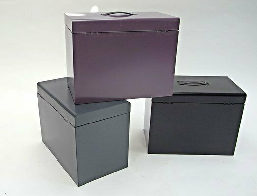 Document Boxes In Coloured Metal Sheet, Set Of 3 photo furniture