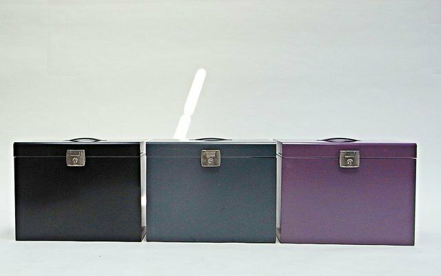 Document Boxes In Coloured Metal Sheet, Set Of 3 photo for sale