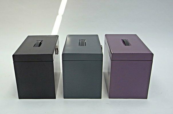 Document Boxes In Coloured Metal Sheet, Set Of 3 photo Home Decor