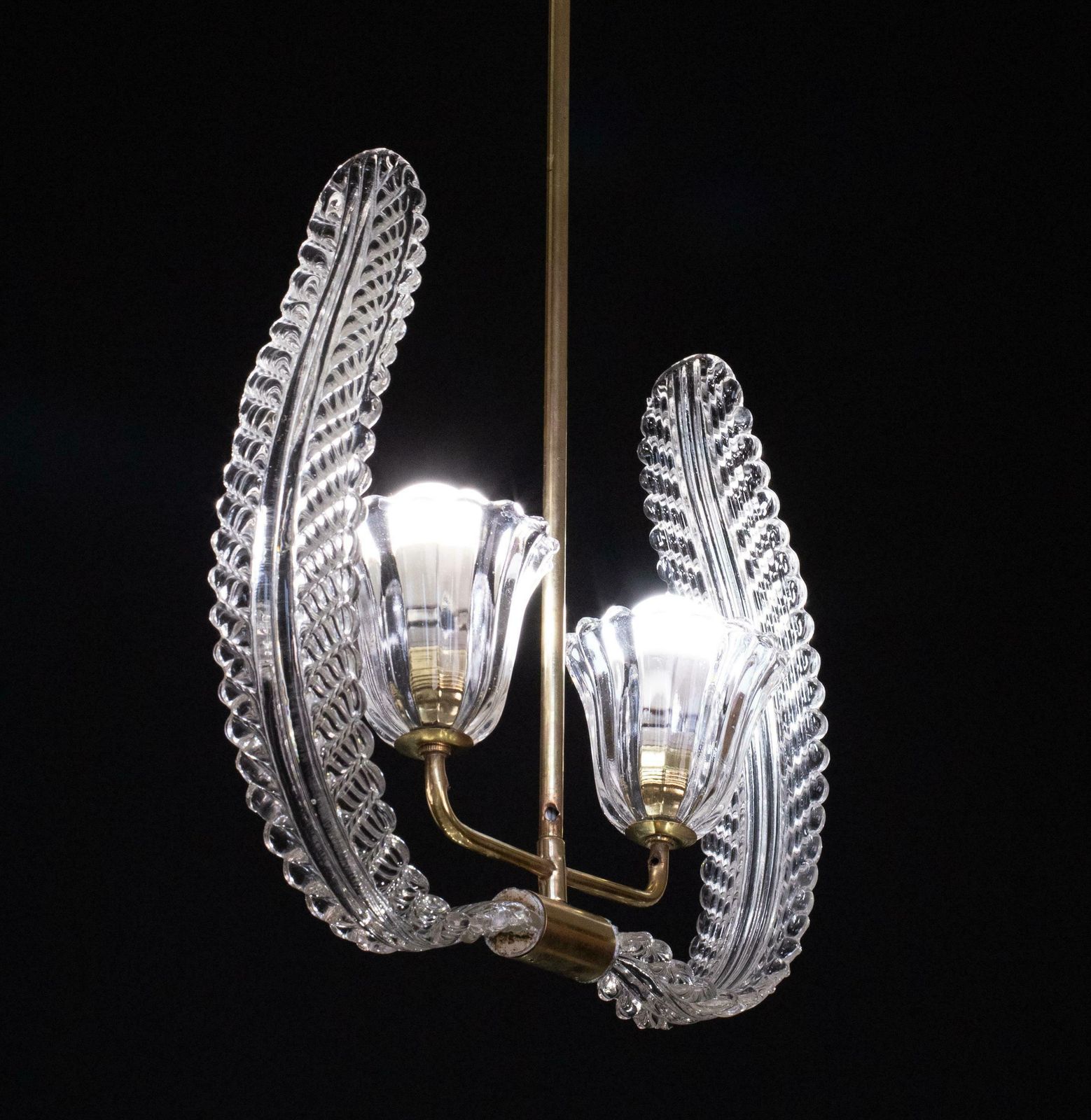 "Angel", 2 Light Chandelier Or Pendant Lamp By Barovier & Toso, 1940s photo furniture