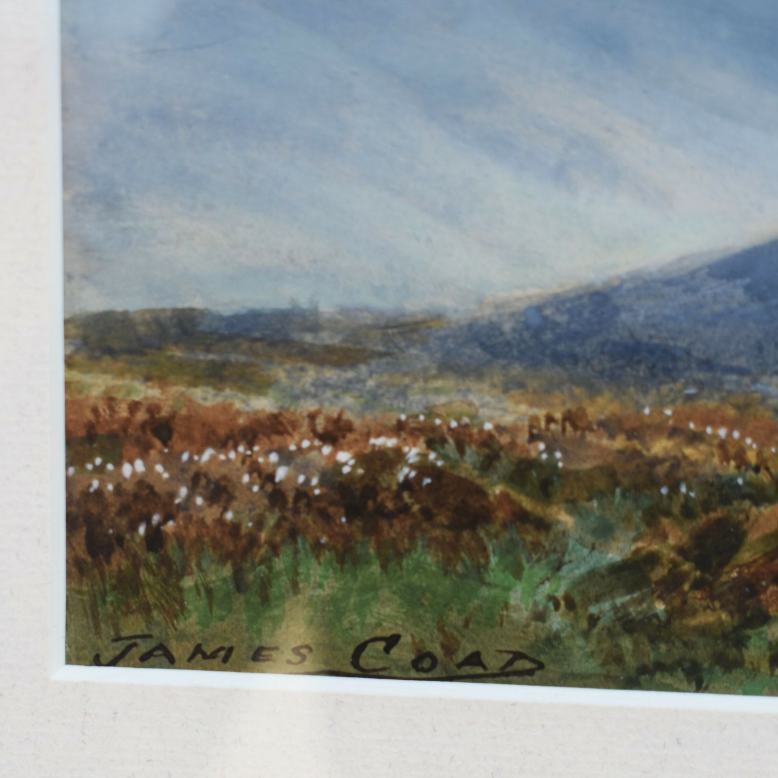 Antique James Coad Moorland Landscape West Okement Dartmoor Watercolour Painting photo for sale