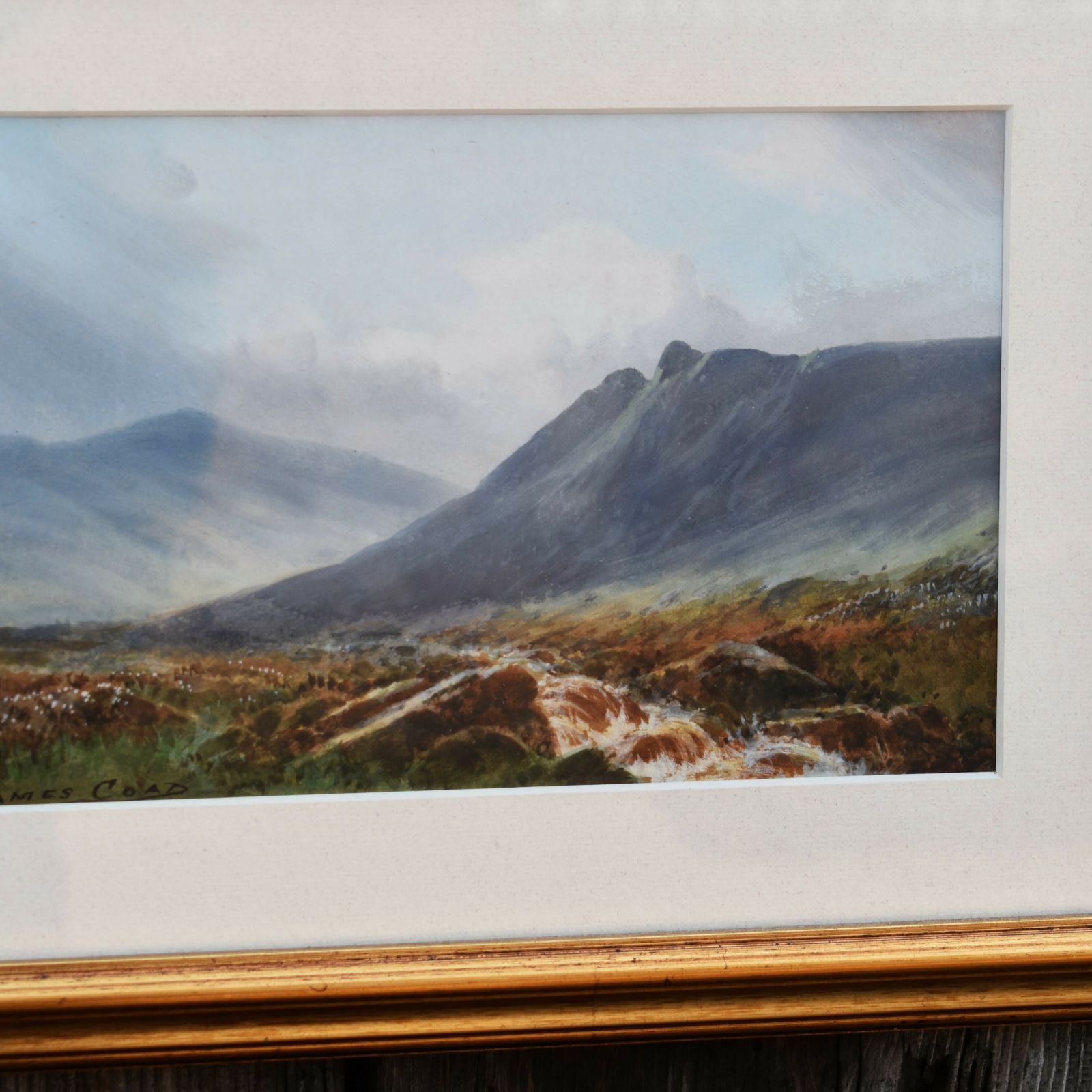 Antique James Coad Moorland Landscape West Okement Dartmoor Watercolour Painting photo Art