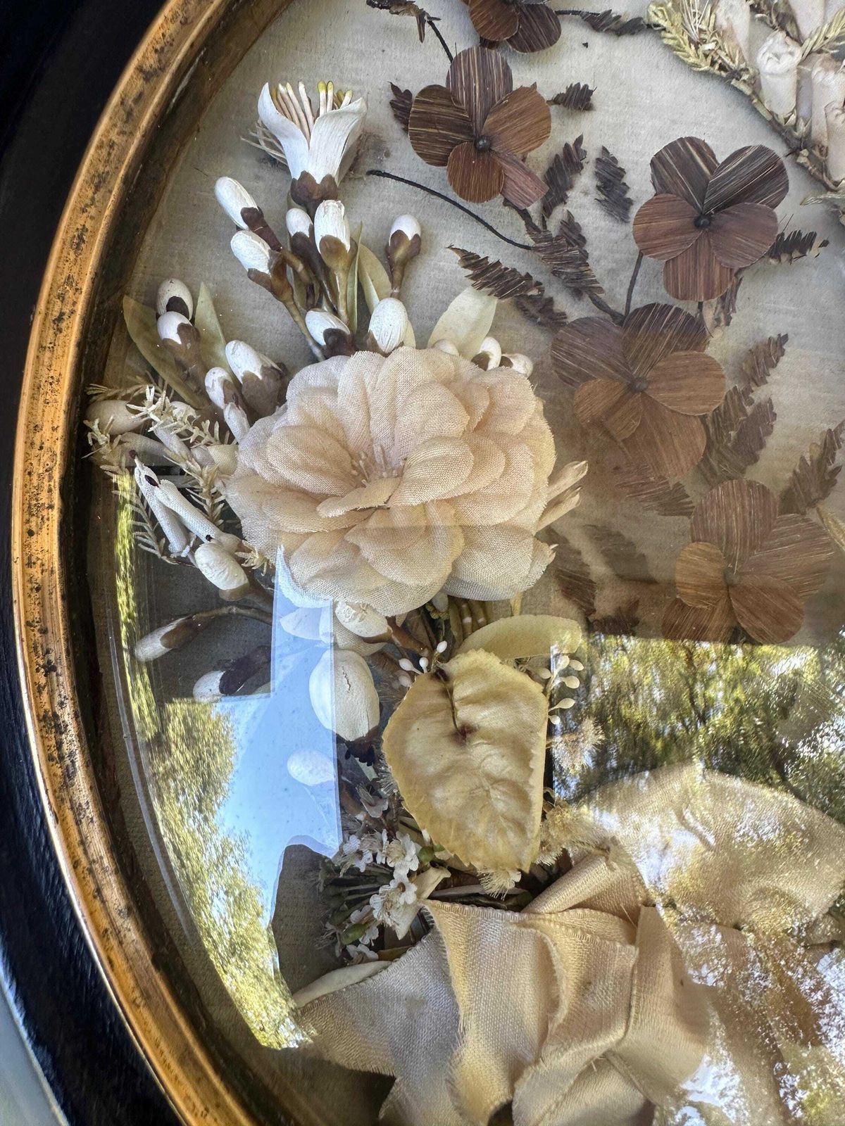 French Antique Napoleon 3 Wedding Frame, 1880, Flowers, Wedding Gift, Religious photo vintage