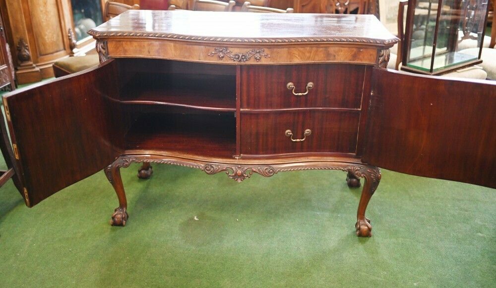 Chippendale Side Cabinet Mahogany Ball And Claw Feet photo vinterior