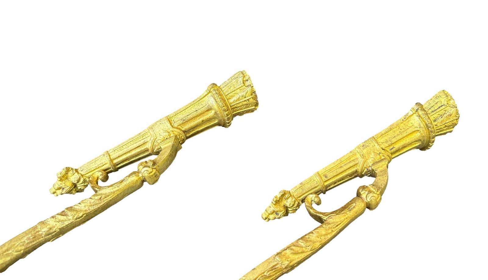 Antique French Louis XVI Style Pair Of Ormolu Bronze Curtain Drapery Tiebacks Holdbacks 19th photo for sale