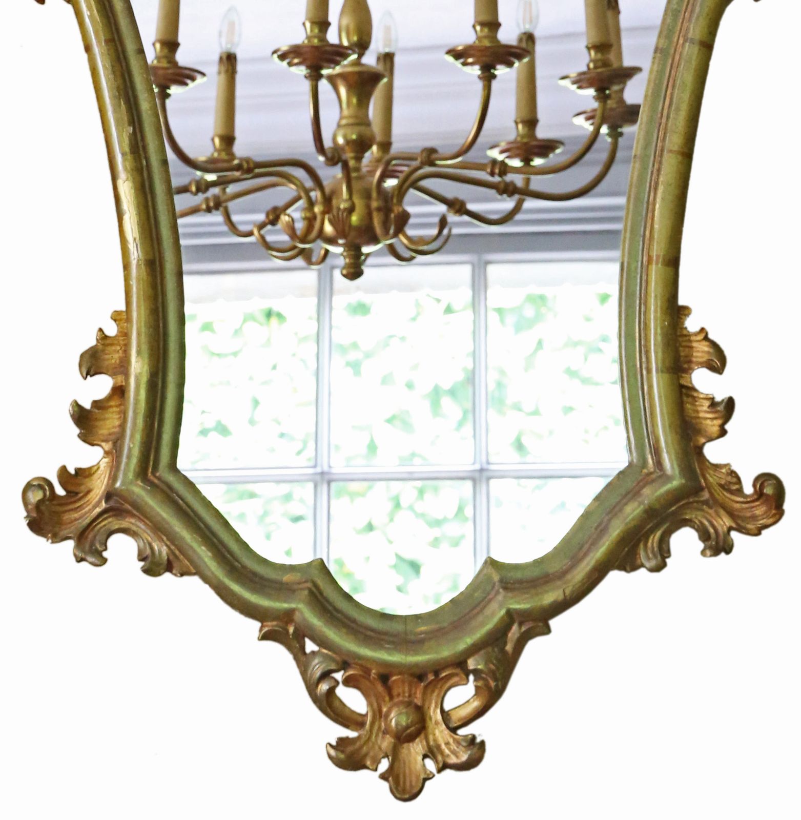 Antique C1900 Gilt Wood Overmantle Wall Mirror – High Quality Ornate Design photo for sale