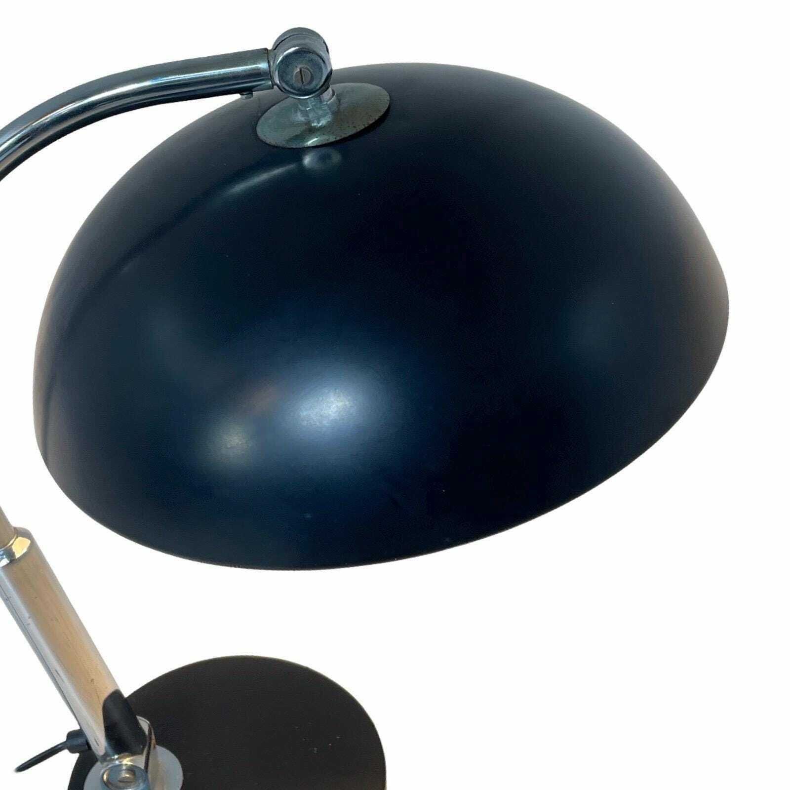 Hala Zeist   H. Th. Busquet   Table / Desk Lamp   Model P 144   Bauhaus   1950's   Dutch Design   Black With Chrome Upright   Adjustable photo 198.0
