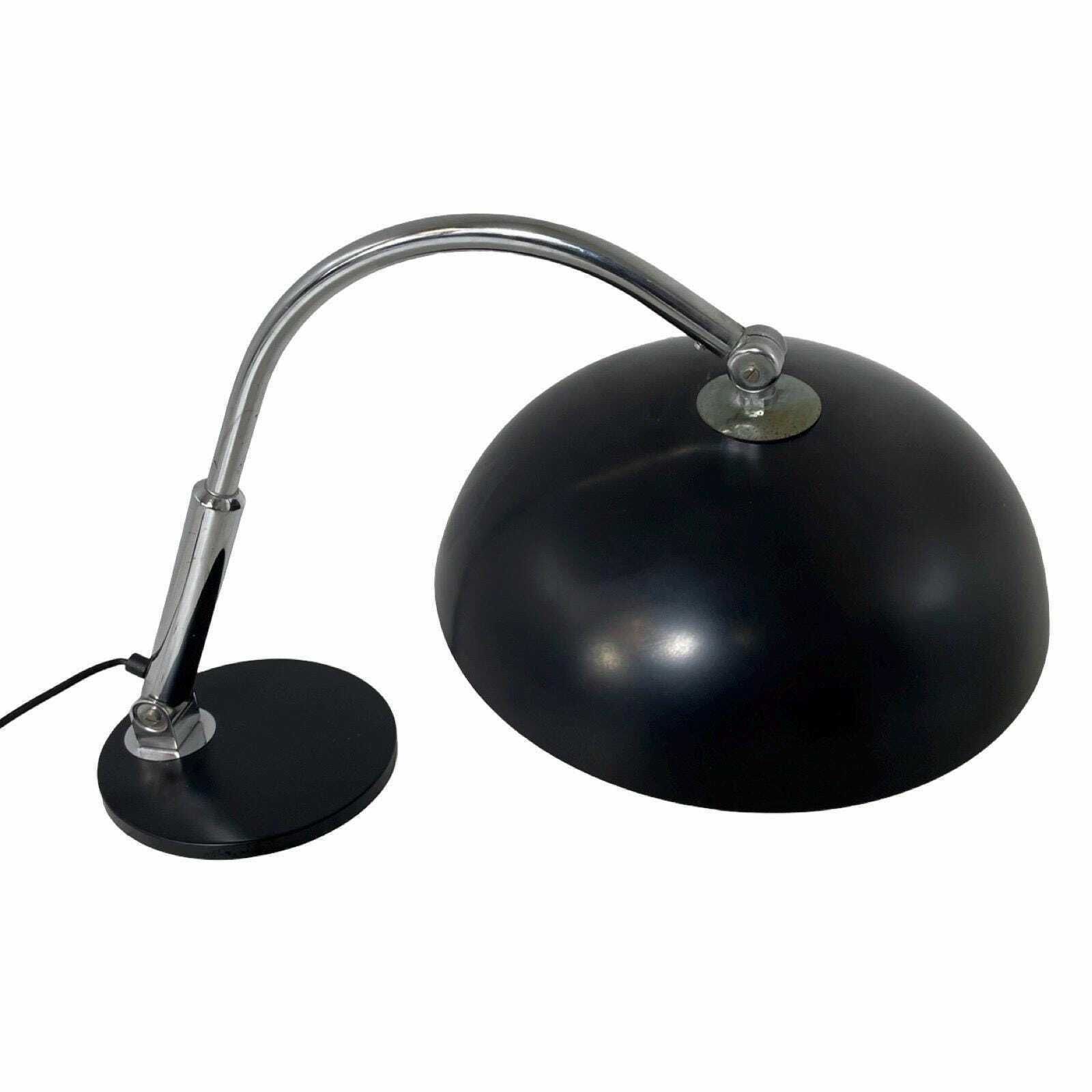 Hala Zeist   H. Th. Busquet   Table / Desk Lamp   Model P 144   Bauhaus   1950's   Dutch Design   Black With Chrome Upright   Adjustable photo vintage