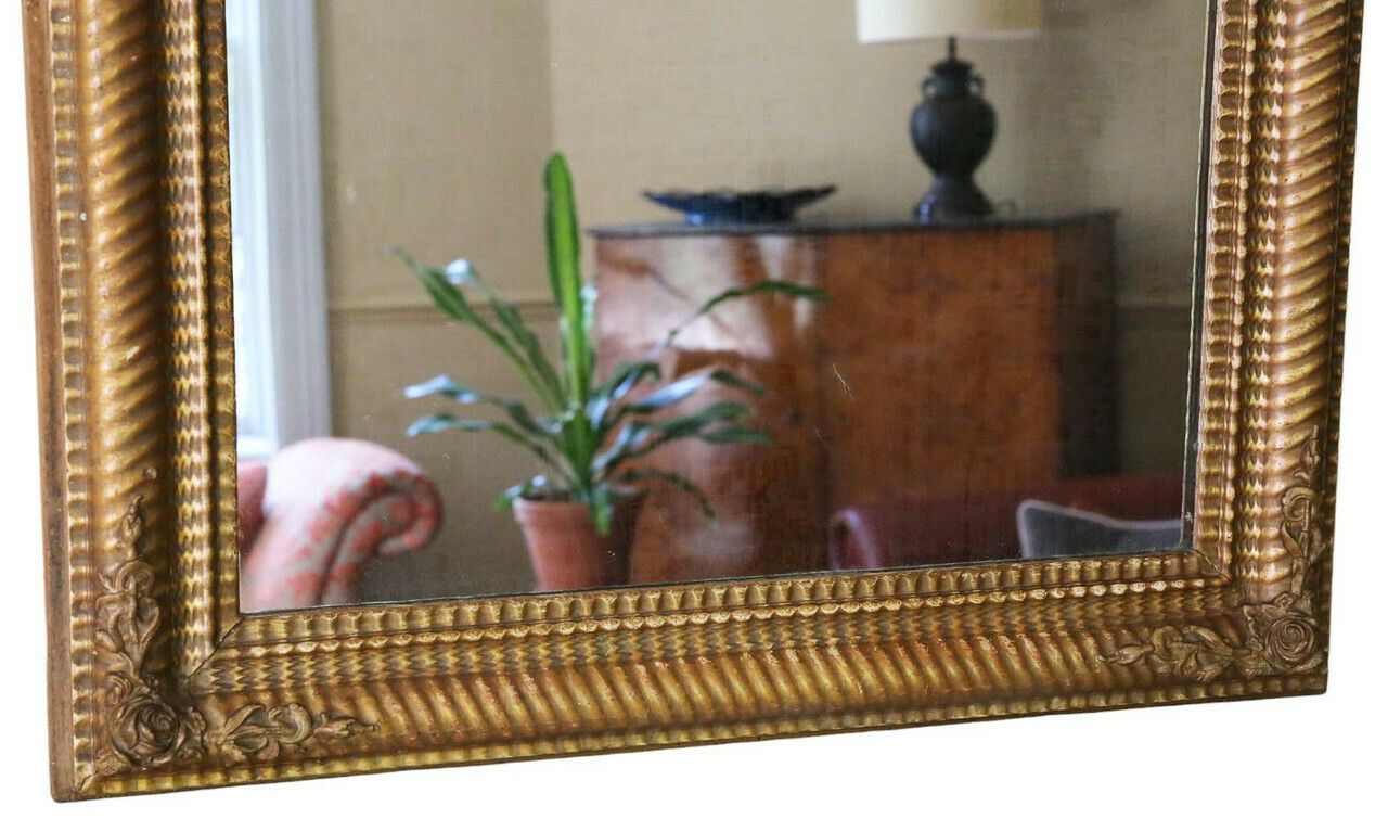 Antique Large Gilt Overmantle Wall Mirror 19th Century – High Quality Ornate Design photo for sale
