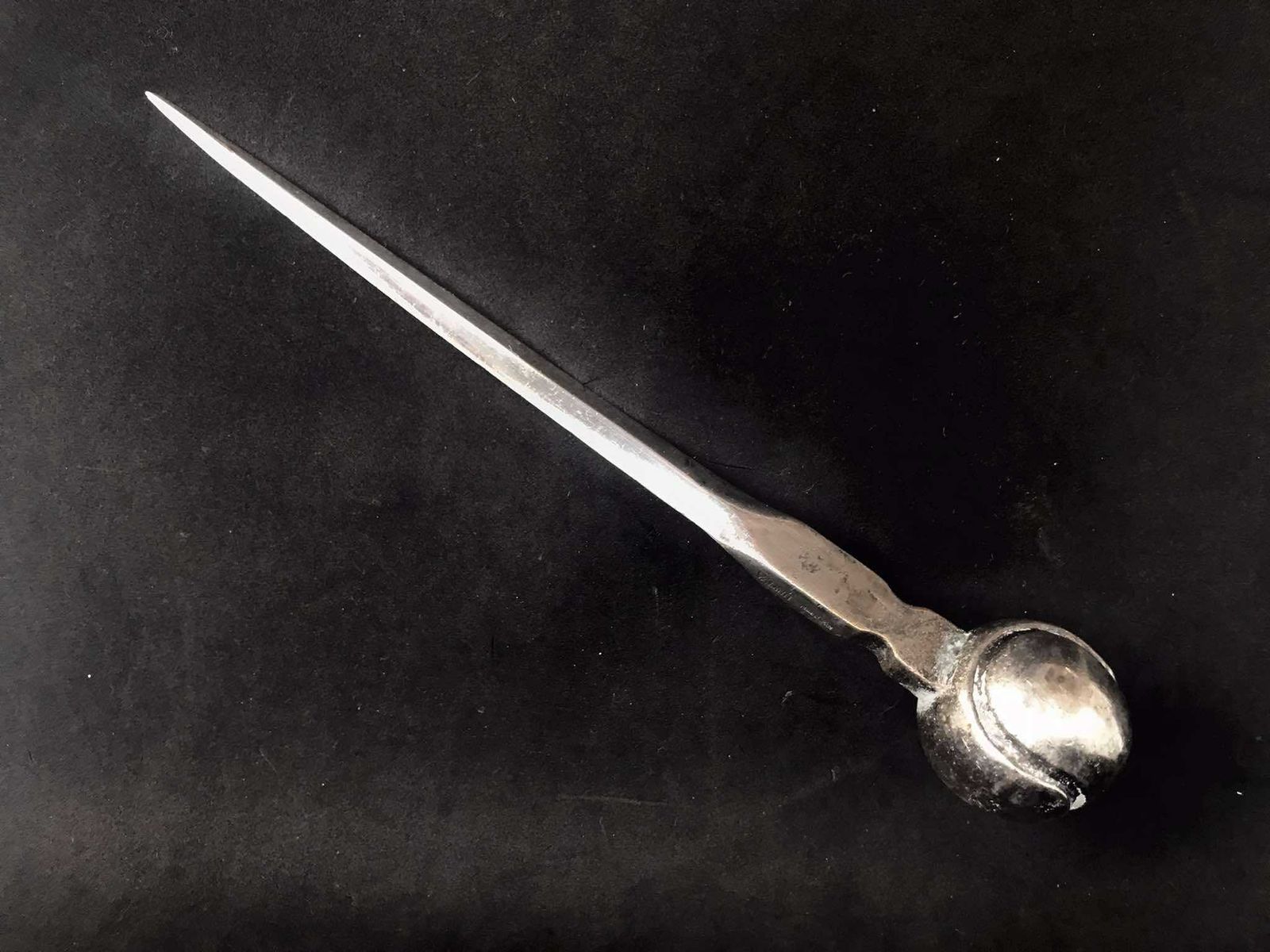 Letter Opener Silver Plated Tennis Ball Letter Knife Valenti Spain Plated Letter Opener, Metal Office Desk Knife, Gift Idea Silver Plate photo Home Decor