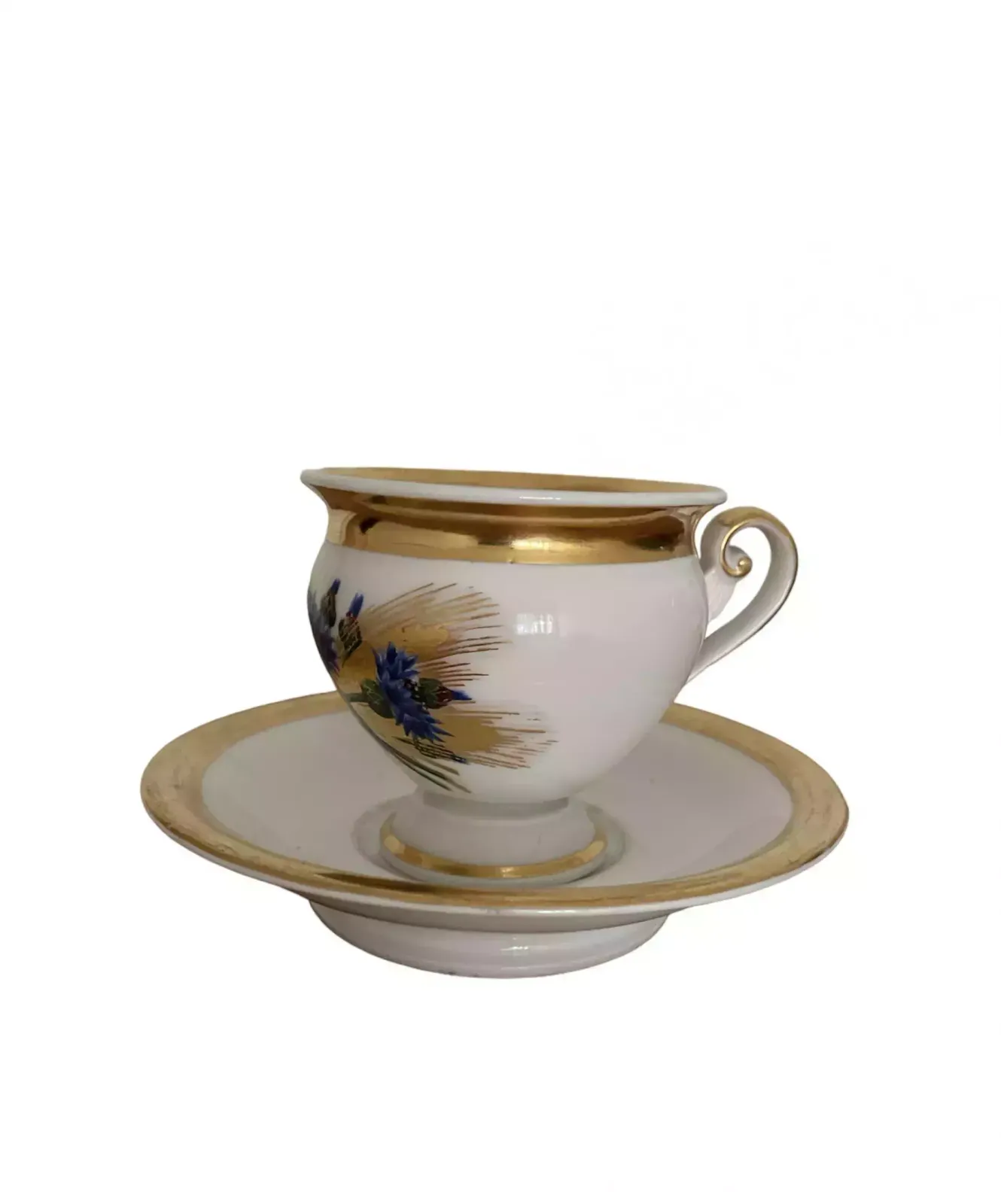 Royal Copenhagen Empire Style Cup And Saucer   19th Century Porcelain, Denmark photo vinterior