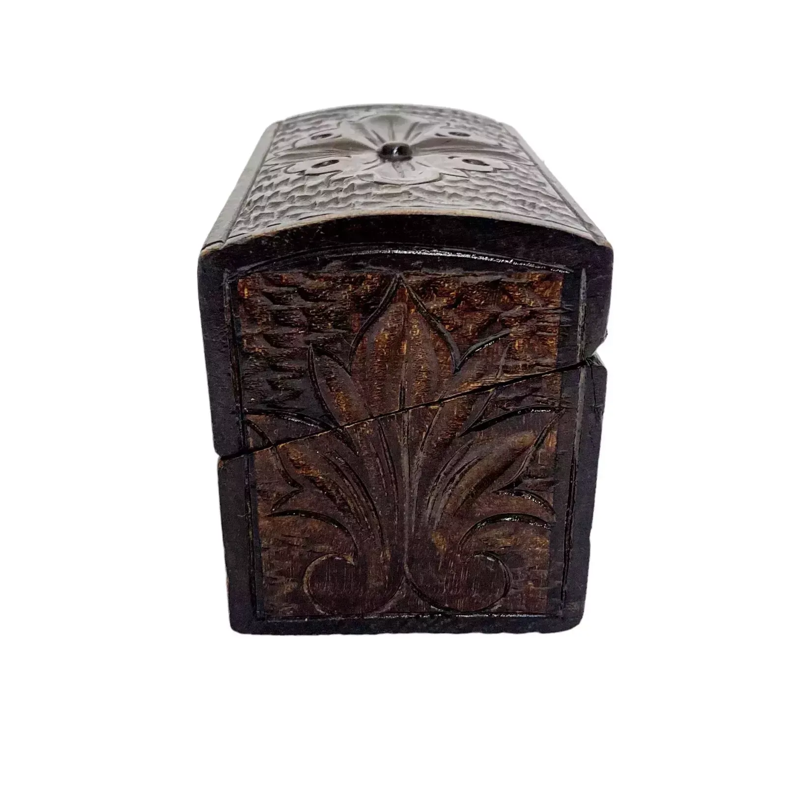 Antique 1890's German Gothic Revival Black Forest Domed Casket Jewellery Box photo Home Decor