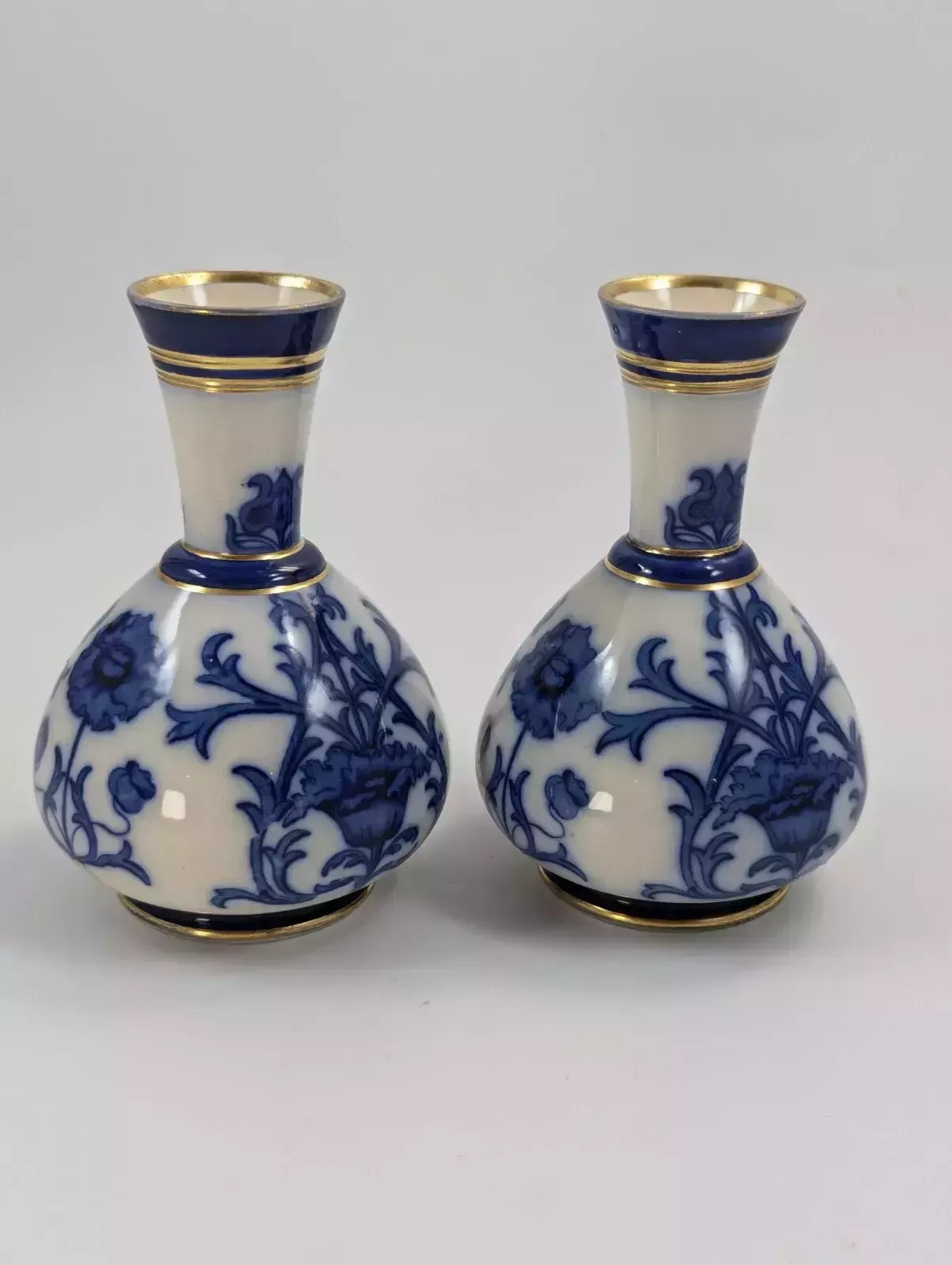 A Pair Of Moorcroft Macintyre Aurelian Small Vases, Late 19th Century photo for sale