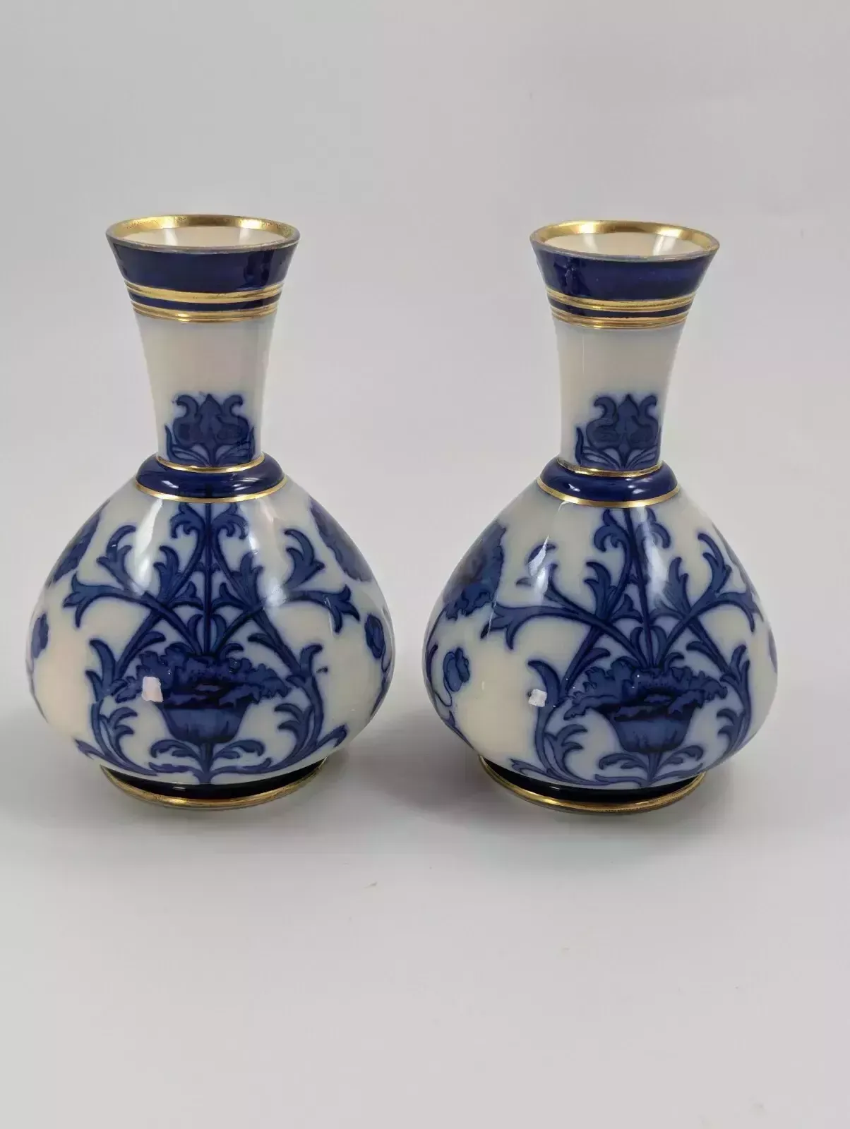 A Pair Of Moorcroft Macintyre Aurelian Small Vases, Late 19th Century photo Home Decor