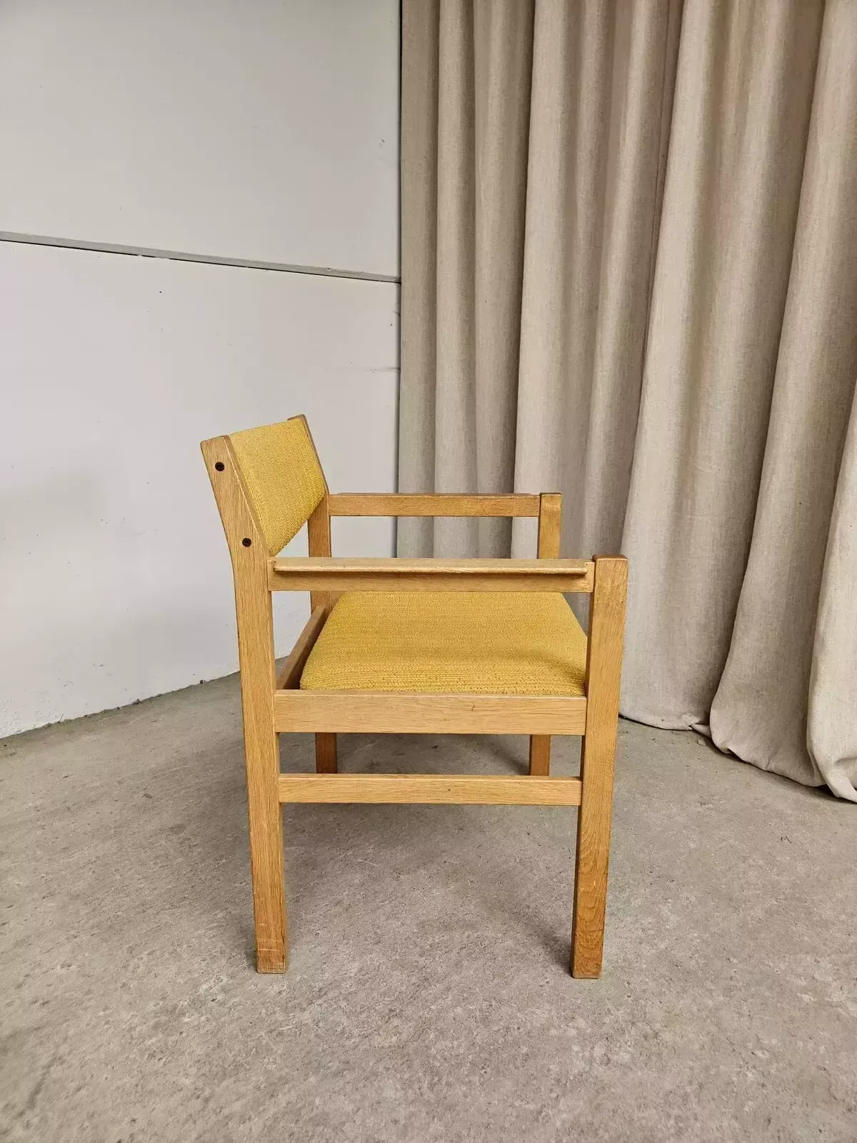Vtg Mid Century Danish Oak Chair Side Armchair By Erik Wørts For Fdb Møbler R541 photo Furniture