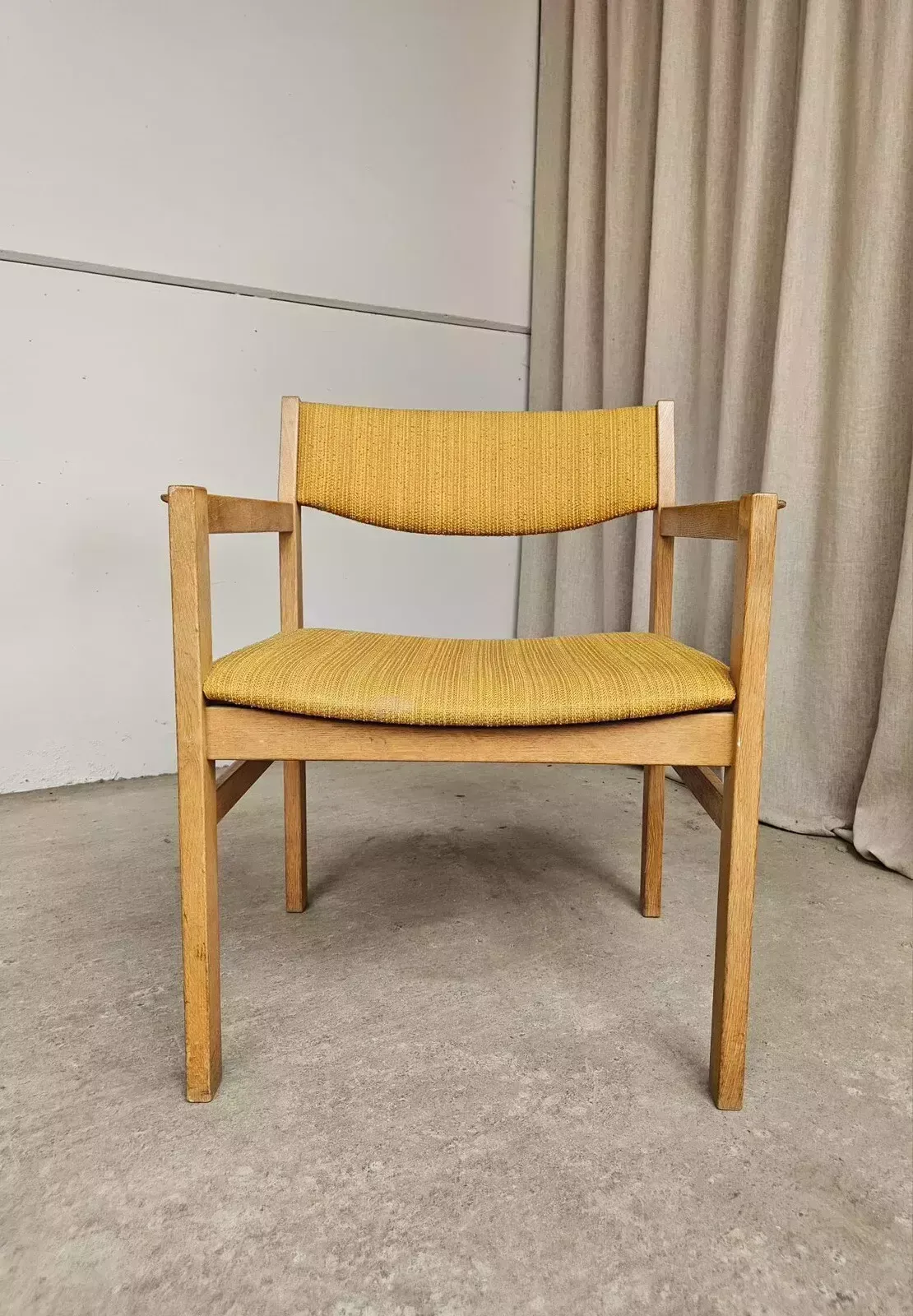Vtg Mid Century Danish Oak Chair Side Armchair By Erik Wørts For Fdb Møbler R541 photo vinterior