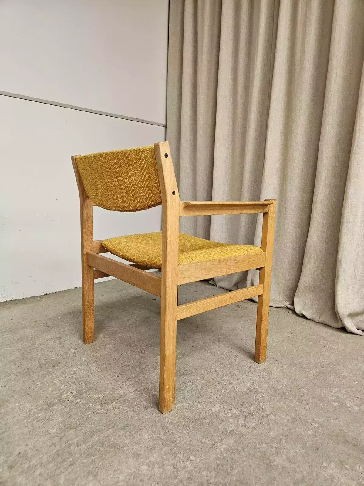 photo for sale Vtg Mid Century Danish Oak Chair Side Armchair By Erik Wørts For Fdb Møbler R541