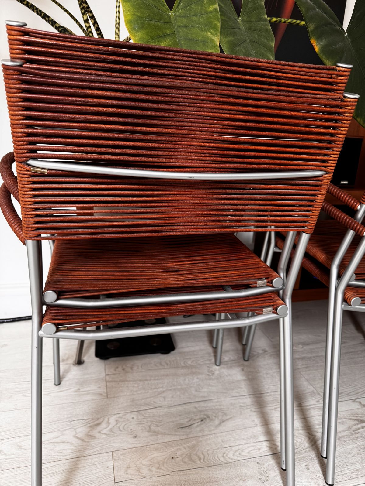 photo furniture Tito Agnoli Set Of 2 Leather "Mis B2 Rvs" Chairs For Pierantonio Bonacina
