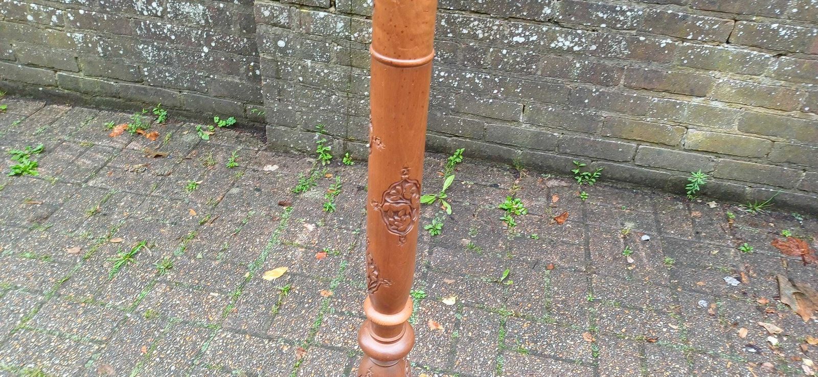 Superb Vintage Mid 20th Century Carved Oriental Style Standard Lamp photo Lighting