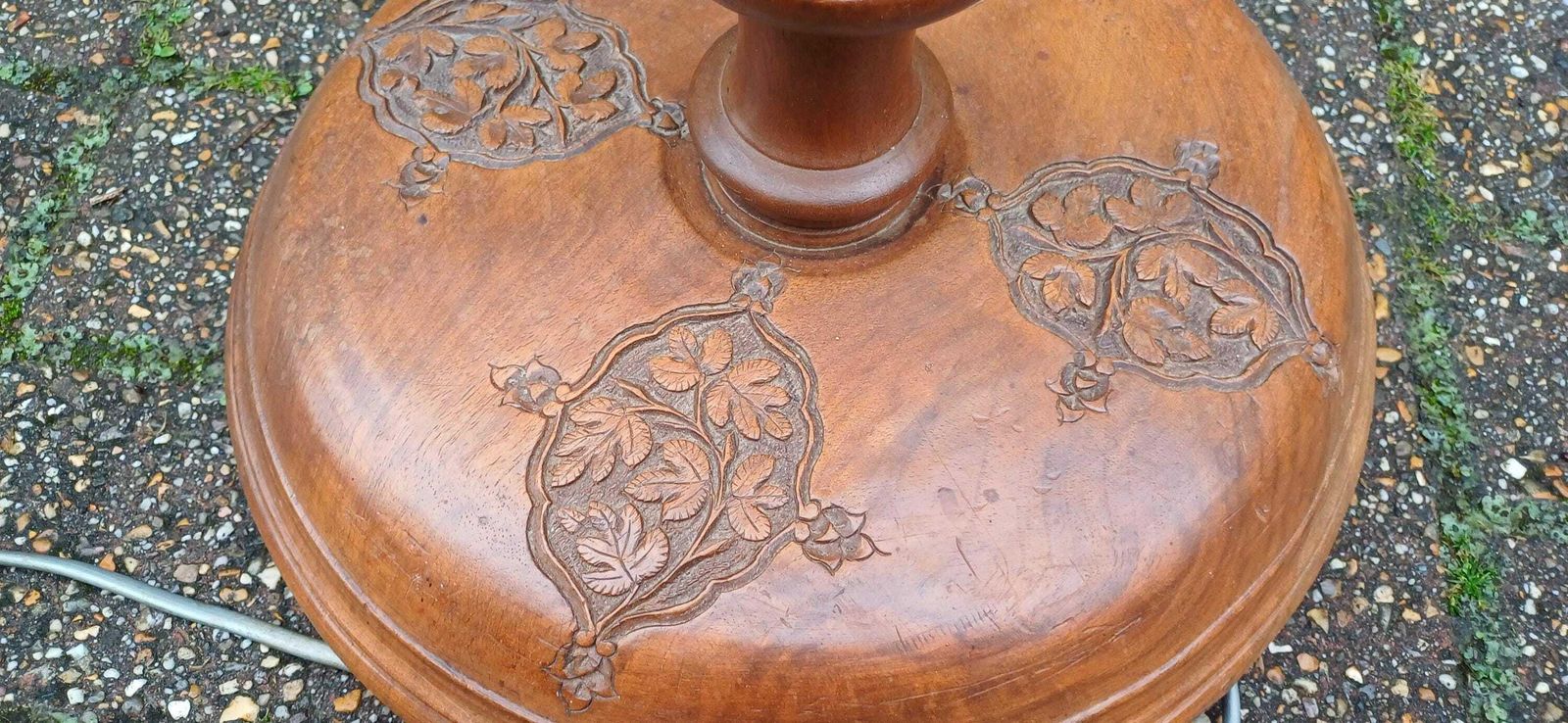 Superb Vintage Mid 20th Century Carved Oriental Style Standard Lamp photo vinterior
