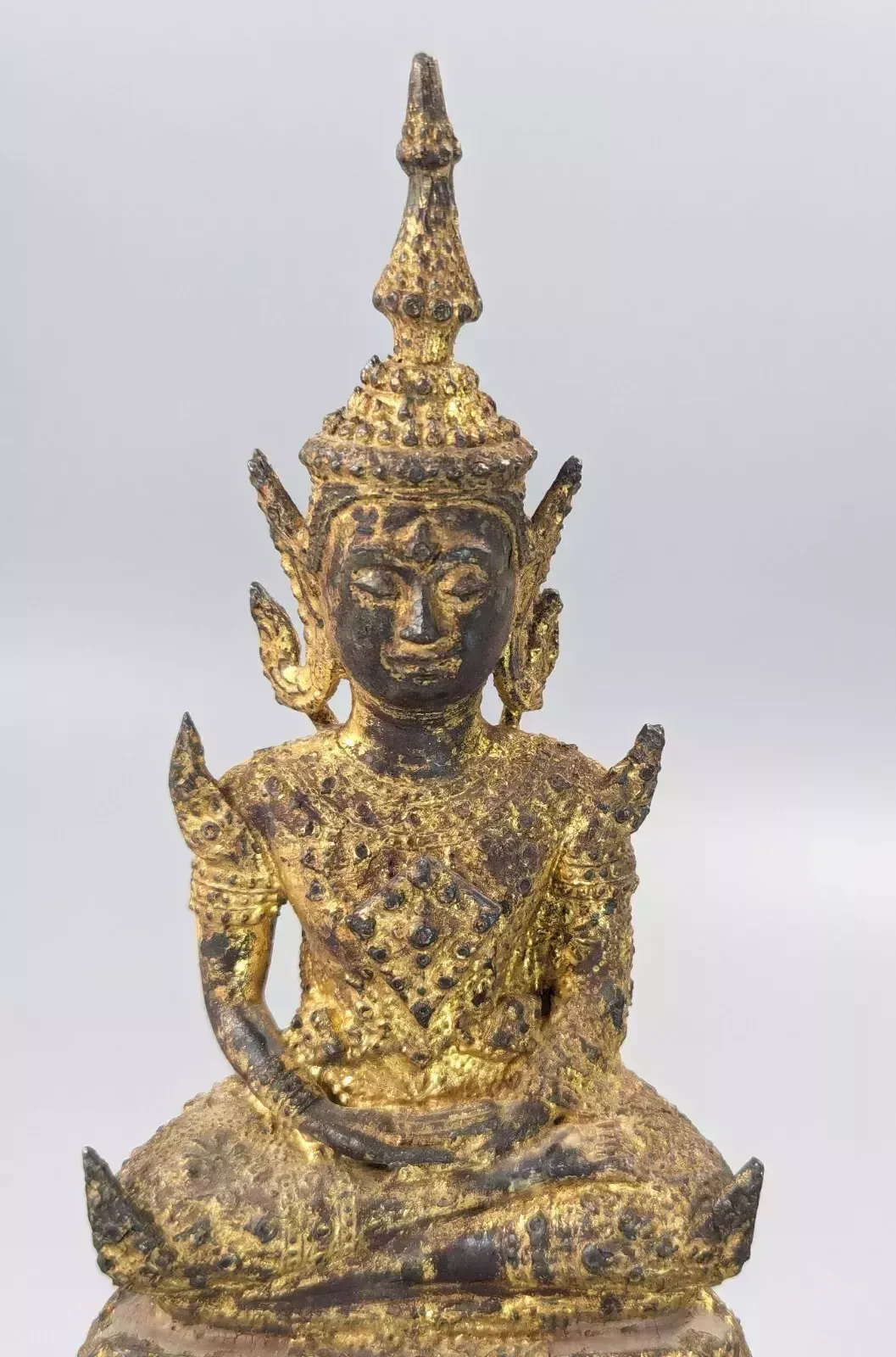 Antique Bronze Thai Rattanakosin Buddha From Thailand, 19th Century photo vintage