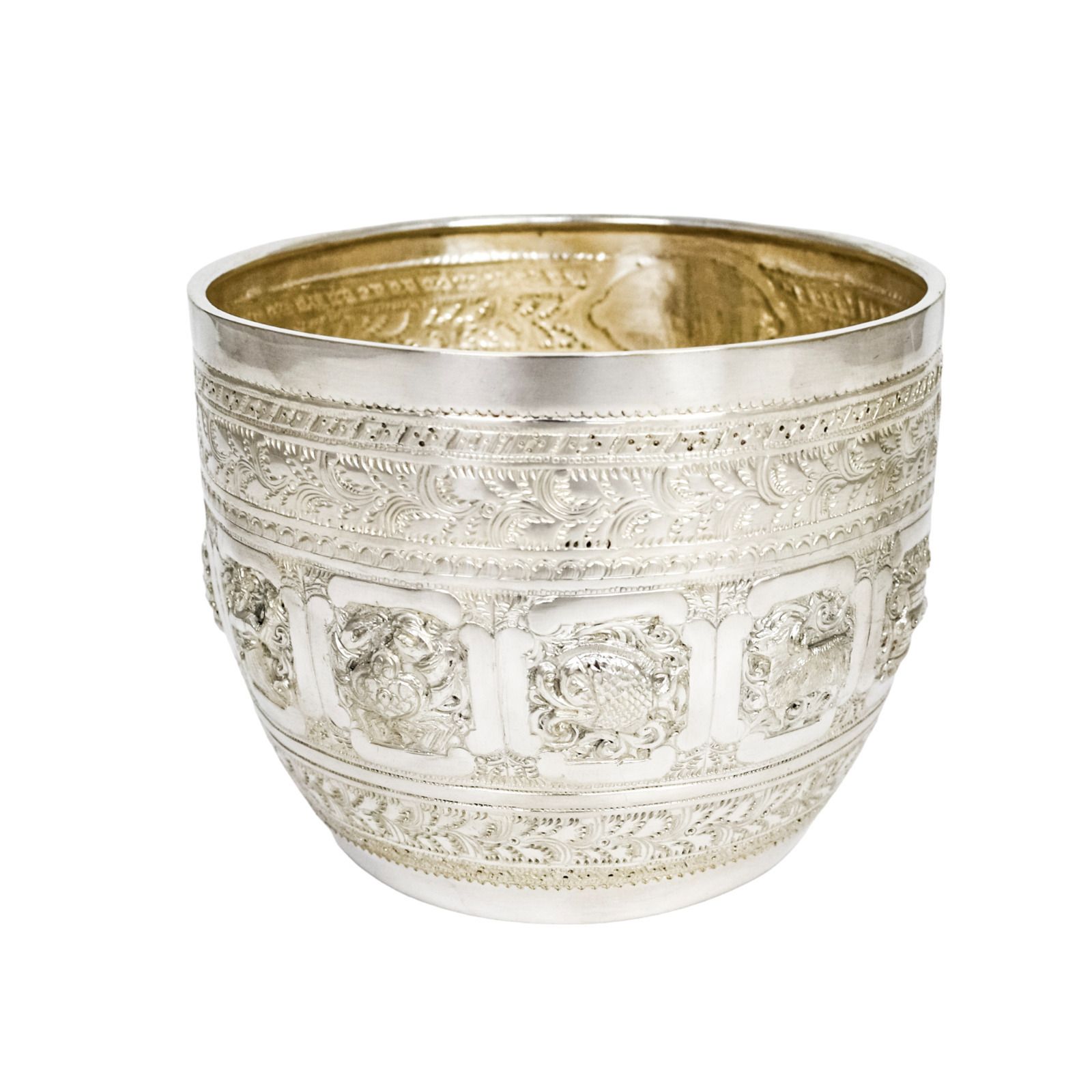 photo for sale Antique Victorian 3 Piece Tea Set Embossed With Zodiac Signs   Indian / Tibetan
